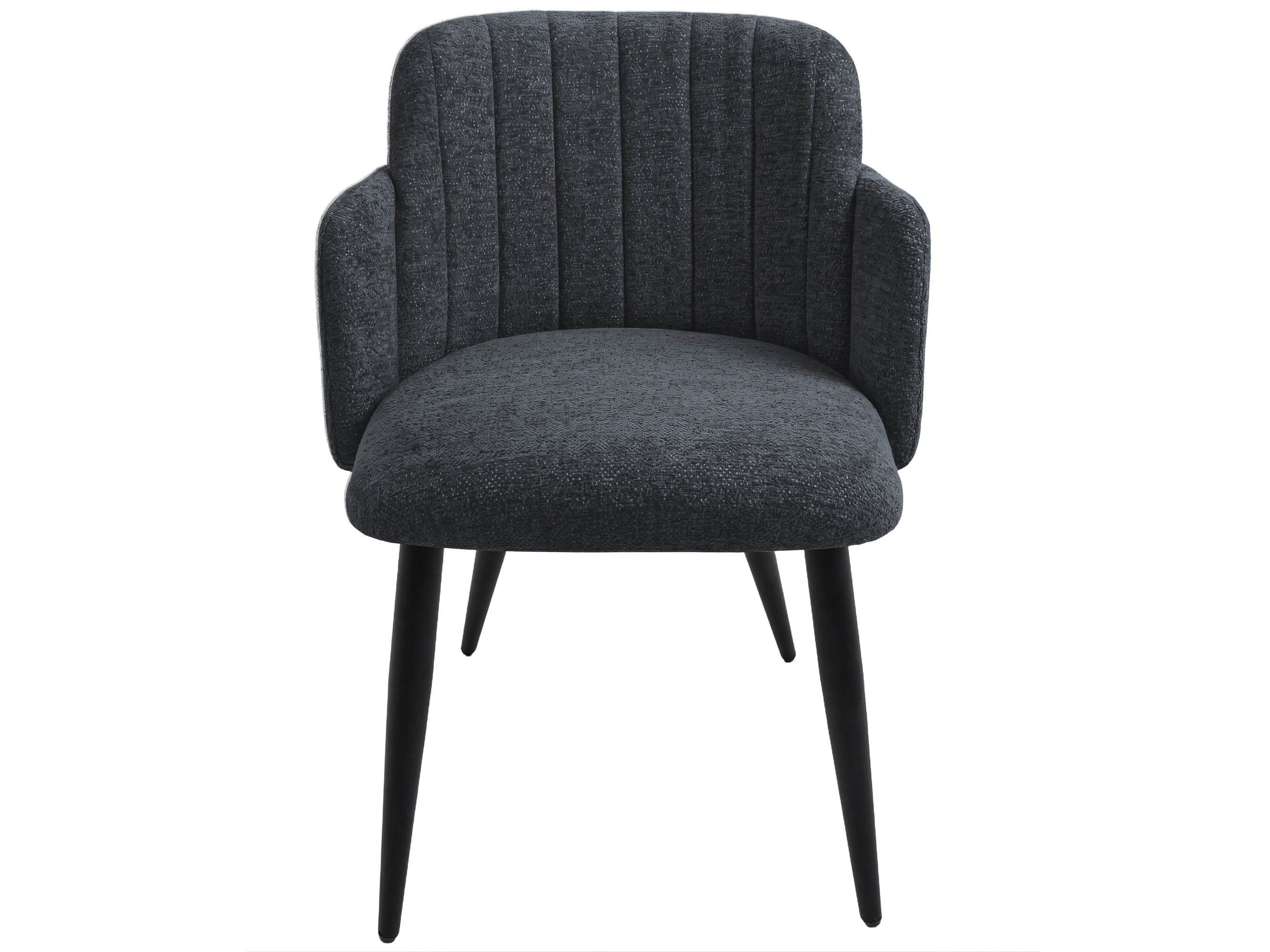 Beautysofa Esszimmerstuhl Velto Stuhl mit Armlehnen, gepolsterter Esszimmersessel mit Steppung (Polsterstuhl mit schwarzen Metallbeinen, 1 St), moderner Küchenstuhl aus Strukturstoff