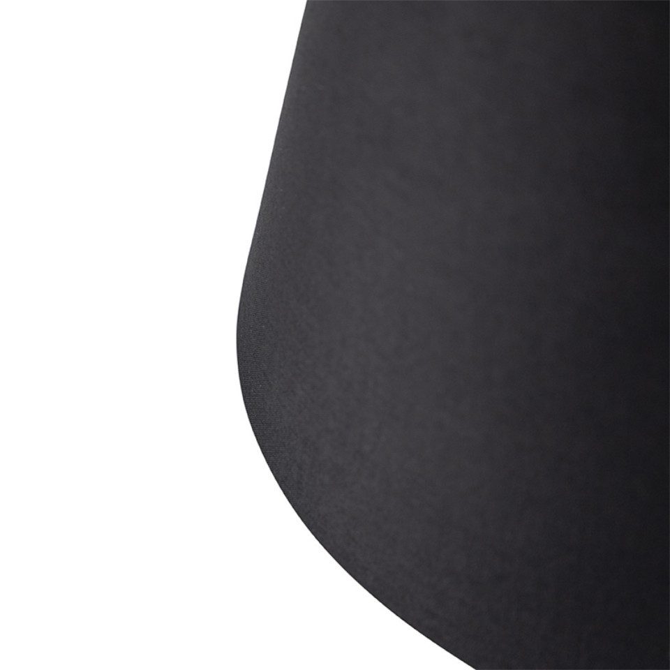 Qazqa Lampenschirm Rond schuin katoen, QAZQA Lampenschirm, Schwarz, Textil, Modern