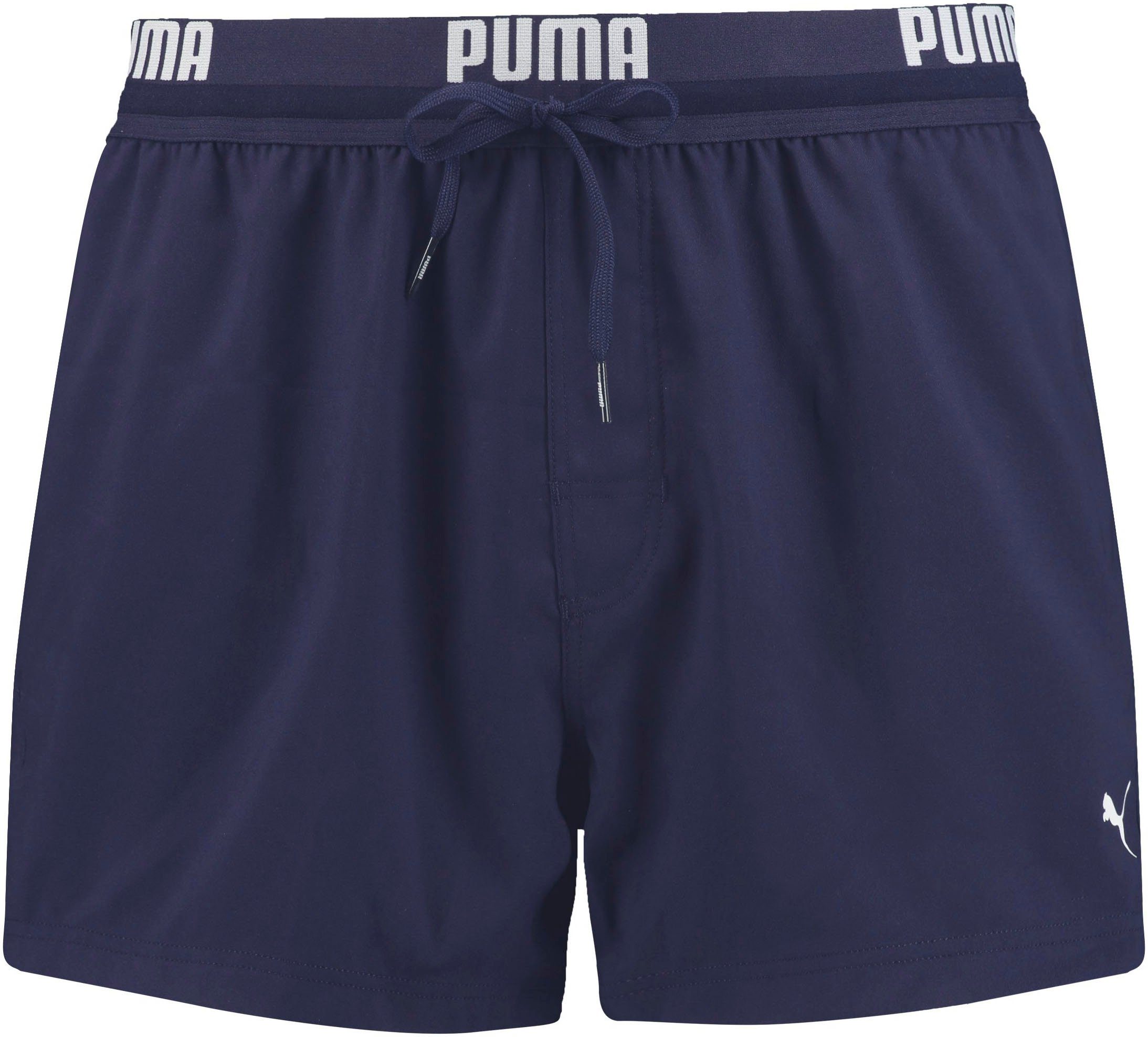 PUMA Badeshorts PUMA SWIM MEN LOGO SHORT SHORTS 1P Seitentaschen, Gesäßtasche mit Reißverschluss, Kordelzug