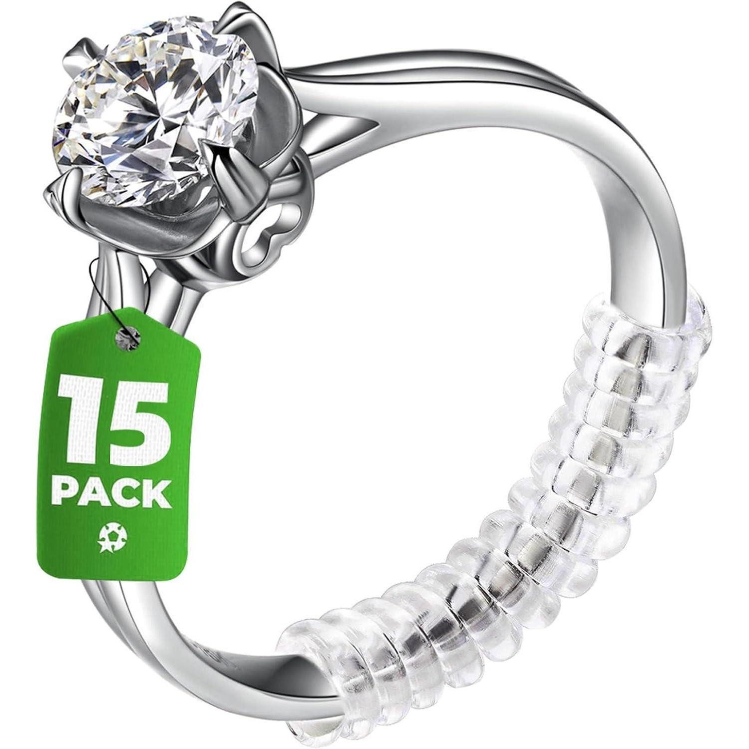 LuxusKollektion Ringmaß Ringgrößenverstellung Set 15-teilig transparent, Ringmaß lose Ringe, 2