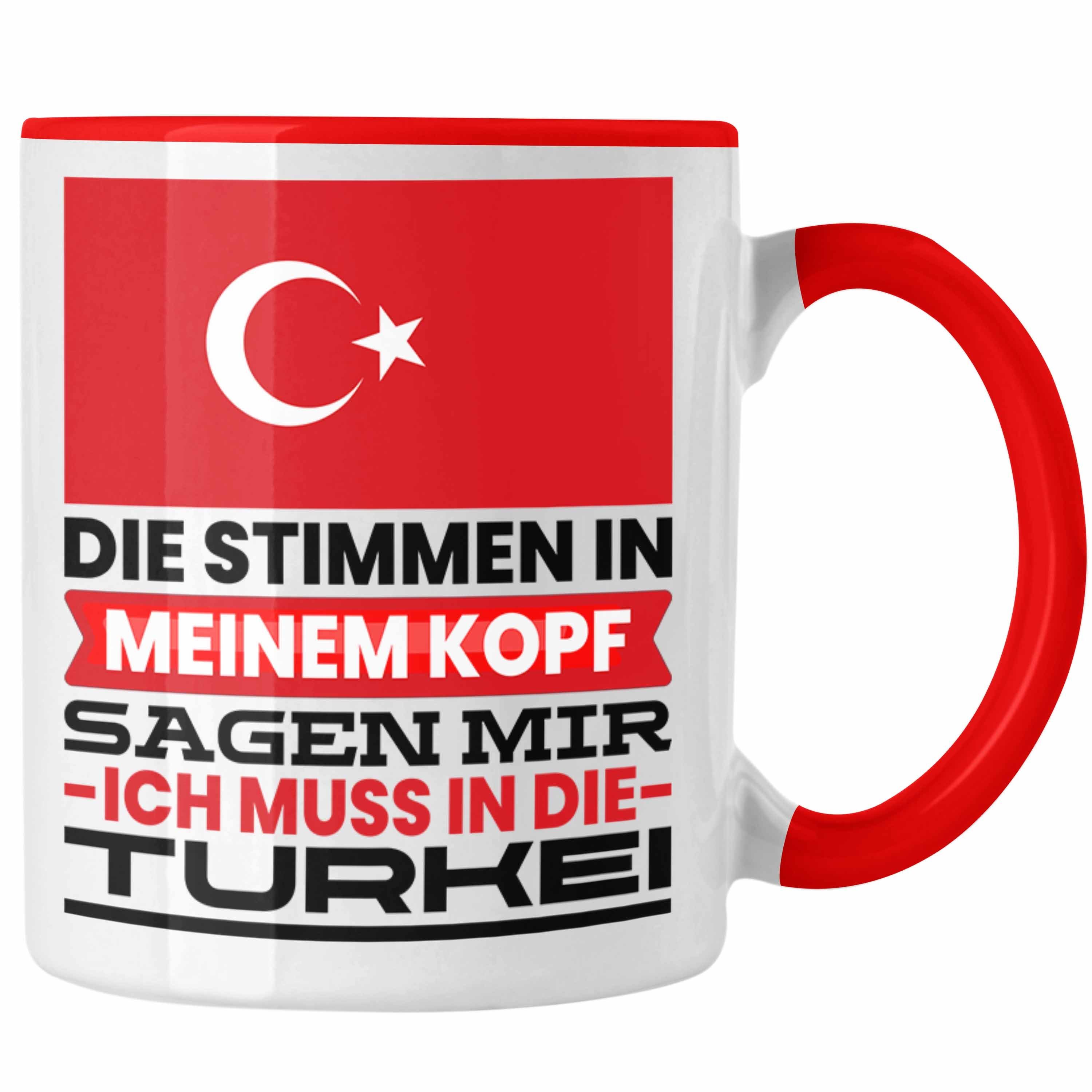 Trendation Tasse Türkei Tasse Geschenk für Türken Geburtstag Urlaub Geschenkidee Ich Mu Rot
