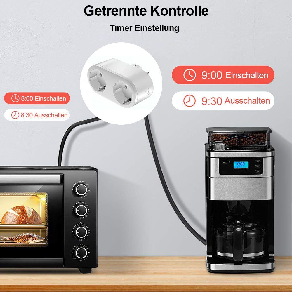 Rosnek Steckdose Smart, Wifi, 1-St., Haushaltsgeräte, Google Doppelter und Kompatibel mit Stecker, Alexa für