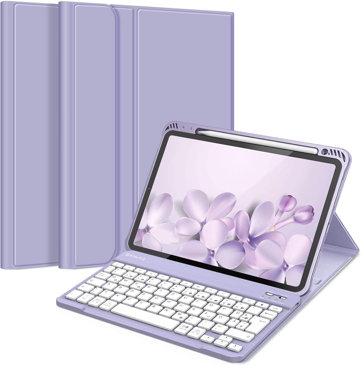 Fintie Tablet-Hülle für iPad Air 11'' M4/M3/M2(2026/2025/2024), iPad Air 5/4 Gen 2022/2020 10,9 Zoll, mit magnetisch abnehmbarer Tastatur, TPU Rückschale mit Stifthalter