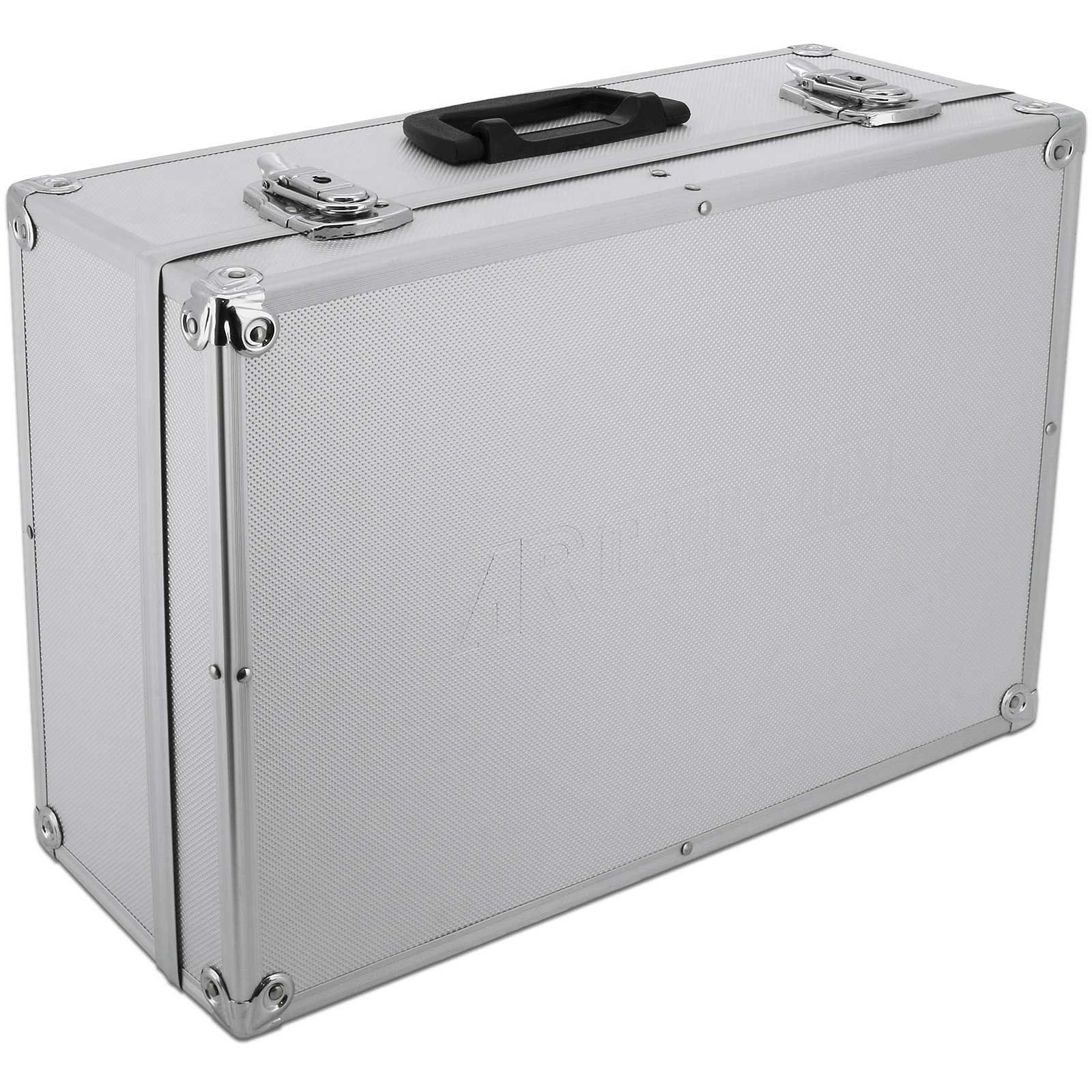 ECI Tools Werkzeugkoffer Aluminium Koffer Silber mit Schaumstoffeinlage 450 x 320 x 175 mm