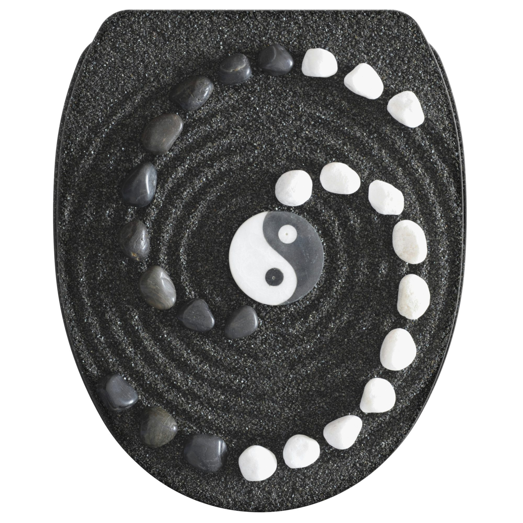 Sanilo WC-Sitz Yin Yang mit Absenkautomatik & Quick Release, Premium Toilettendeckel, abnehmbar, leichte Montage von oben