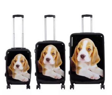 PM-M Trolley Kofferset 3-teilig, Motiv: Beagle, 78,68,58cm, Dehnfalte