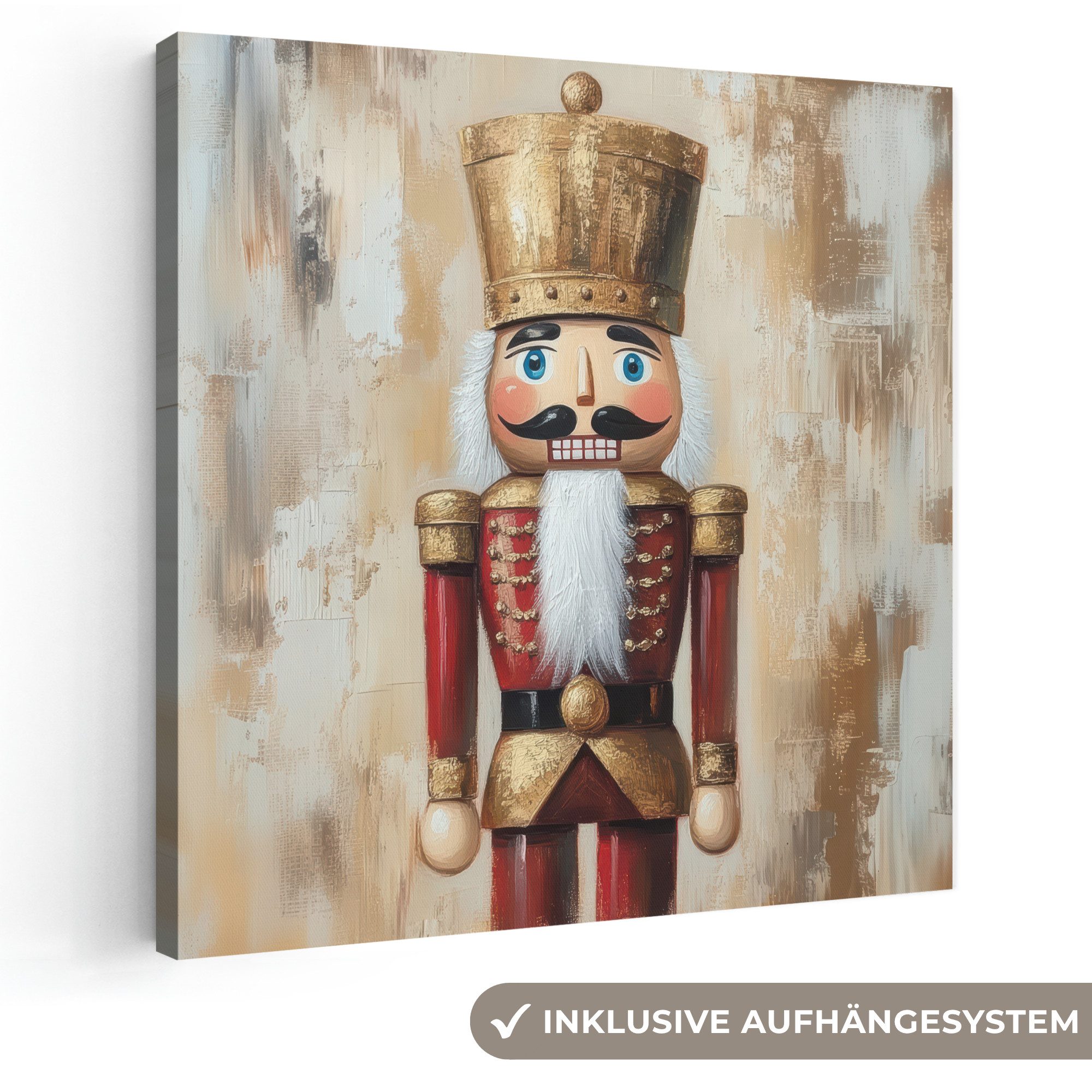 OneMillionCanvasses® Leinwandbild Weihnachten - Puppe - Abstrakt, Fotodruck (1 St), Wandbild, Deko Schlafzimmer Wohnzimmer Flur 20x20 cm