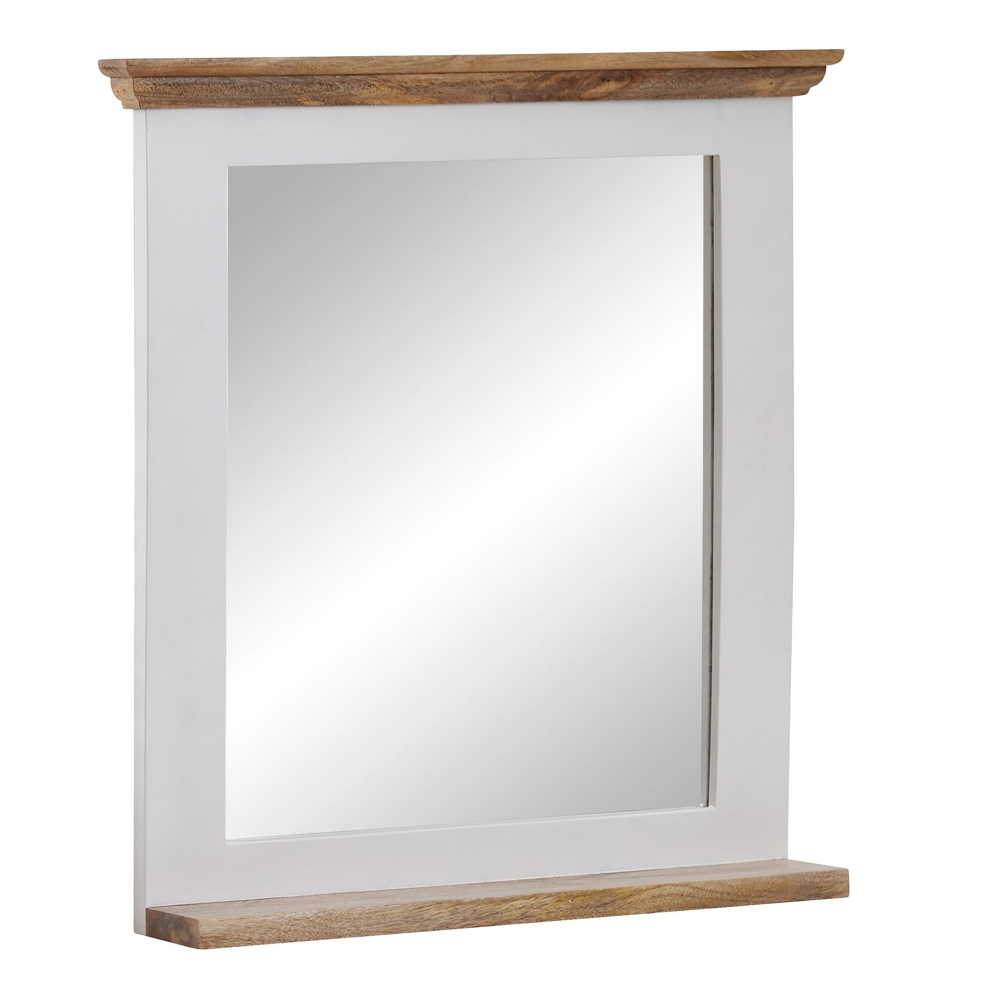 möbelando Spiegel 646 (LxBxH: 73x15x78 cm), aus Mango in Weiß