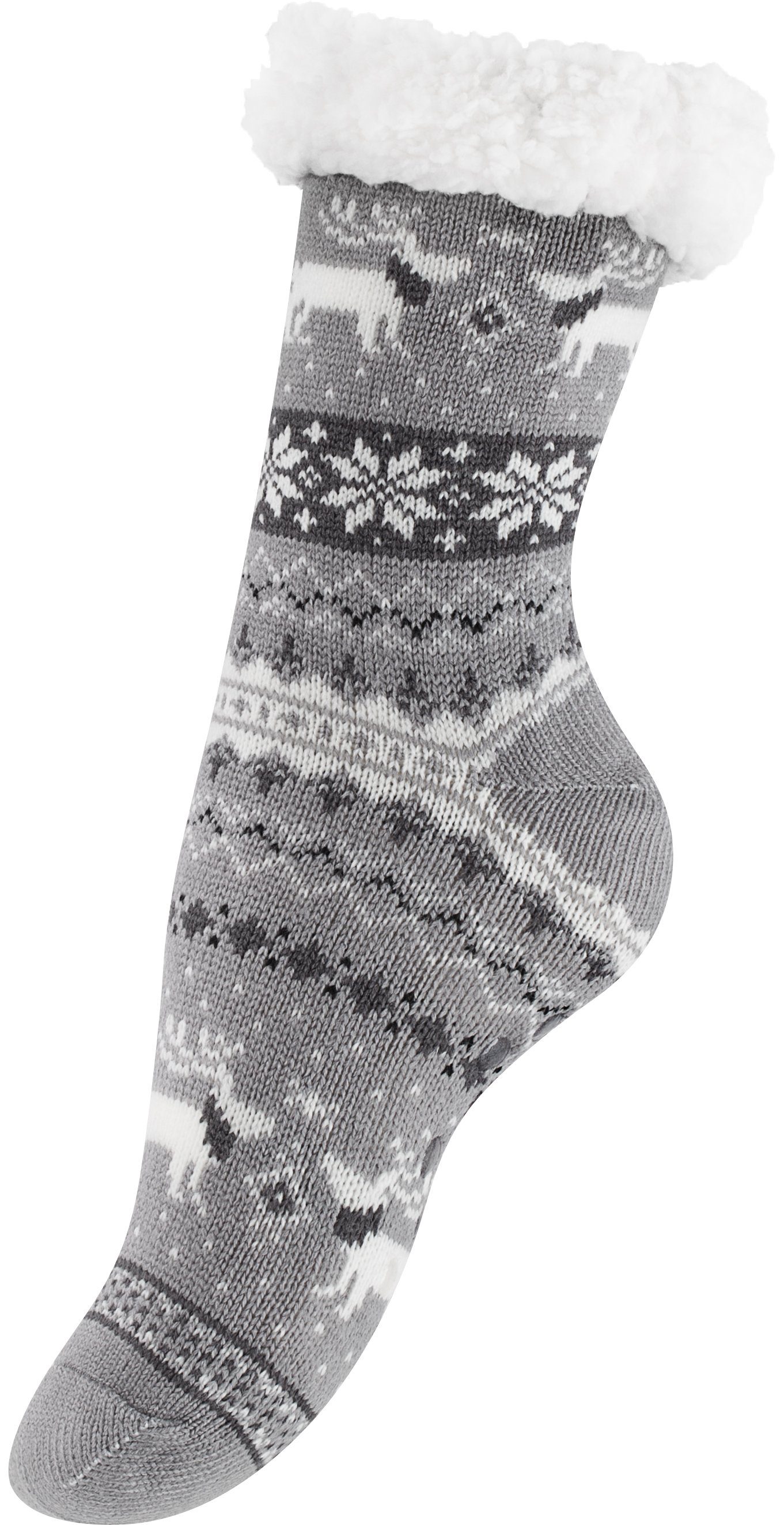 Yenita® Kuschelsocken Hüttensocken mit weichem Innenplüsch und ABS-Sohle