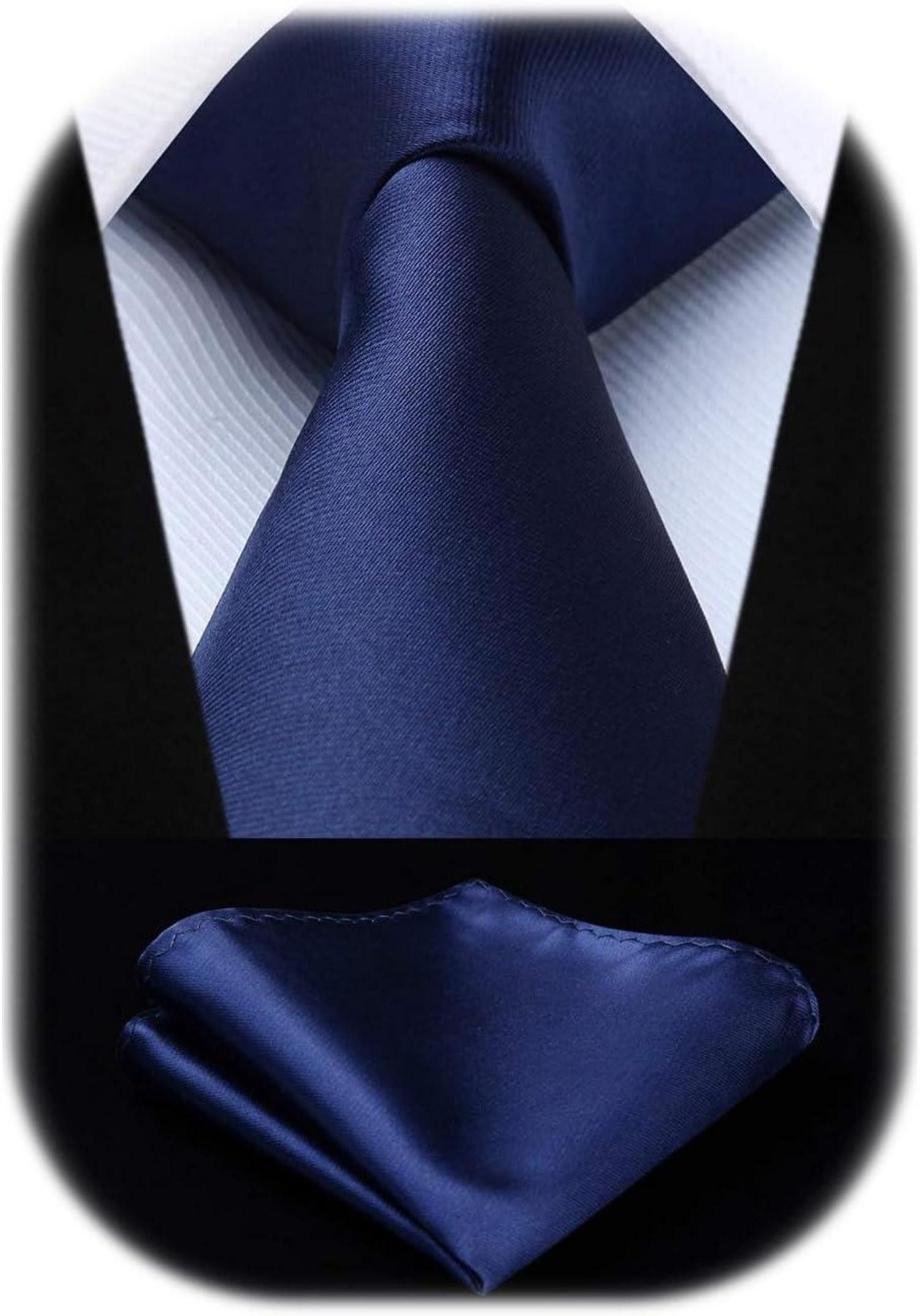 HISDERN Krawatte Extra Lange Navy Blaue günstig online kaufen
