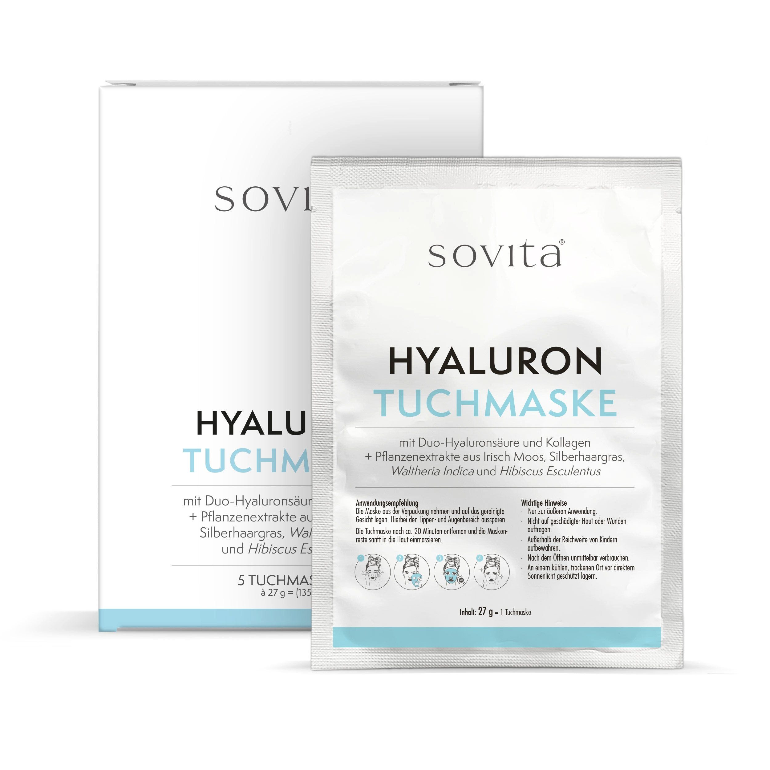 Ascopharm sovita Vorteilspackung Hyaluron Tuchmasken 1, 1 er