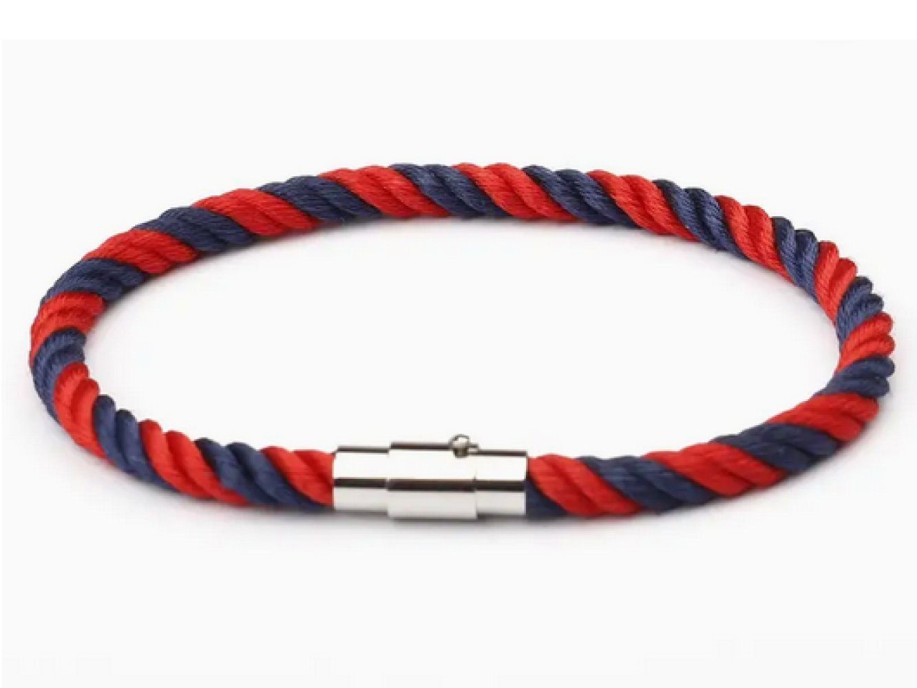 Ware aus aller Welt Armband Maritimes Segeltau Armband mit Magnetverschluss in Blau Rot (1-tlg)