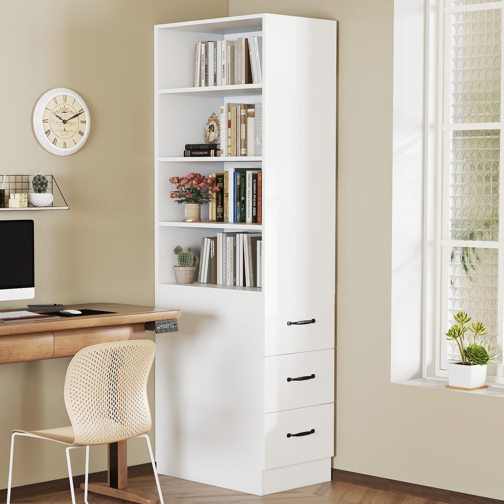 Odikalo Hochschrank Eckschrank Standvitrine mit Stauraum günstig online kaufen