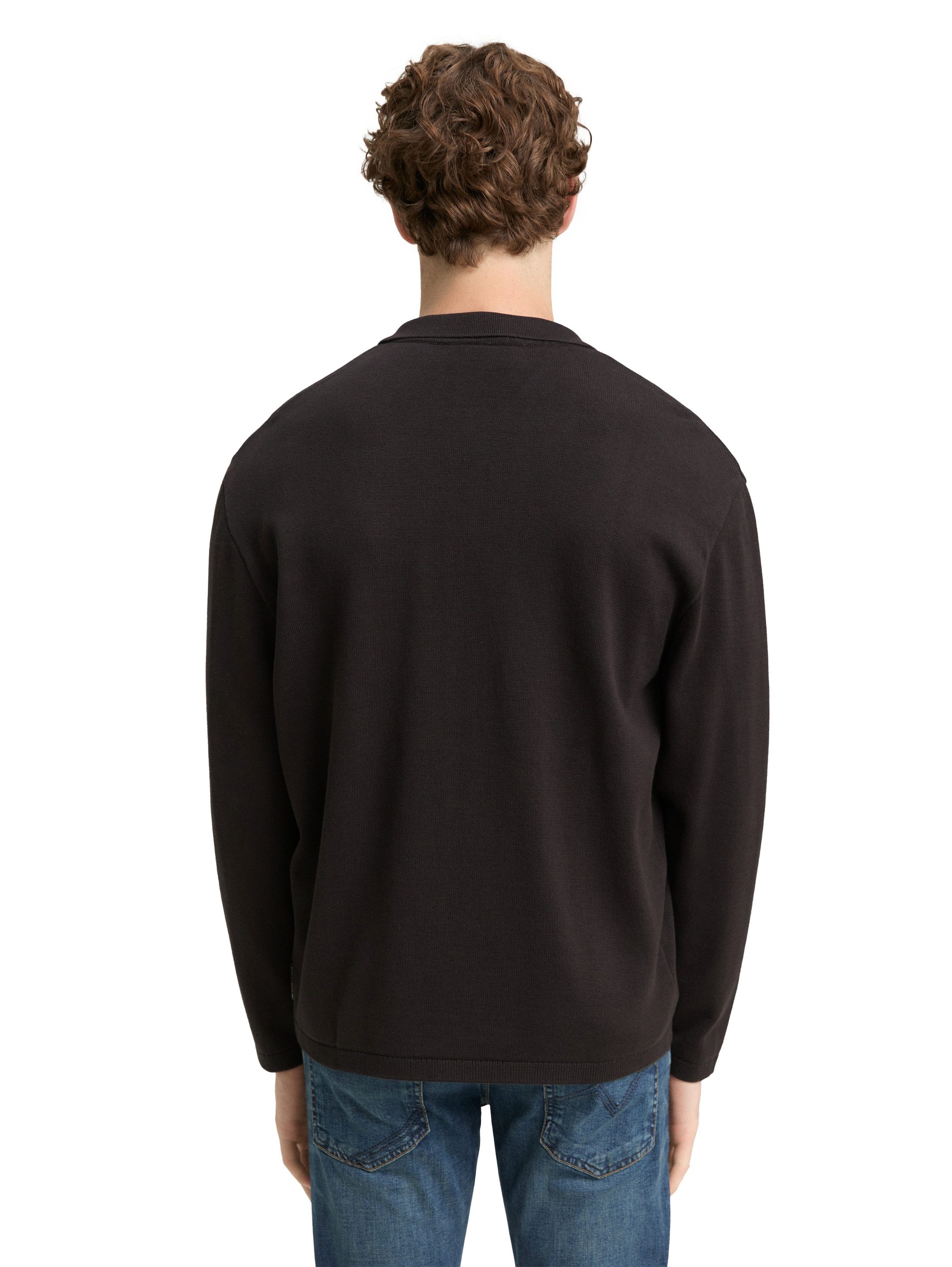 TOM TAILOR Denim Strickpullover mit Reißverschluss