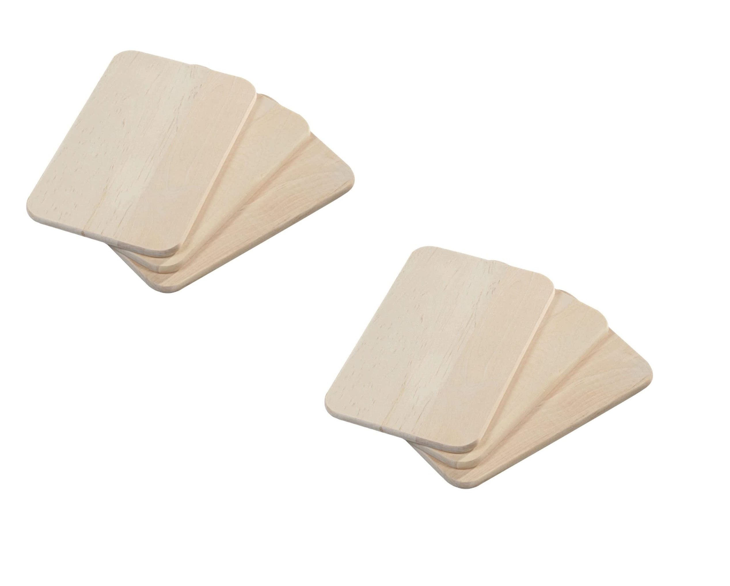 Kesper Frühstücksbrett Frühstücksbrettchen aus Birkenholz, 22 x 14 cm, 6er Pack, Birke, Ideal als Schneidbrett zum Frühstück