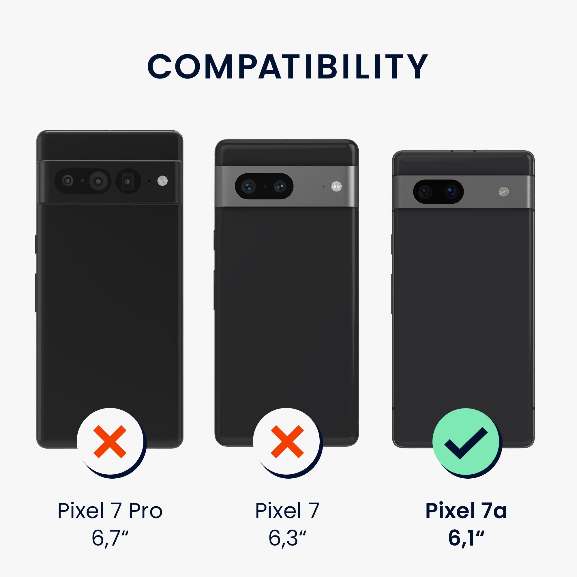 kwmobile Etui Hülle für Google Pixel 7a, mit Metall Kette zum Umhängen - Silikon Handy Cover Case Schutzhülle