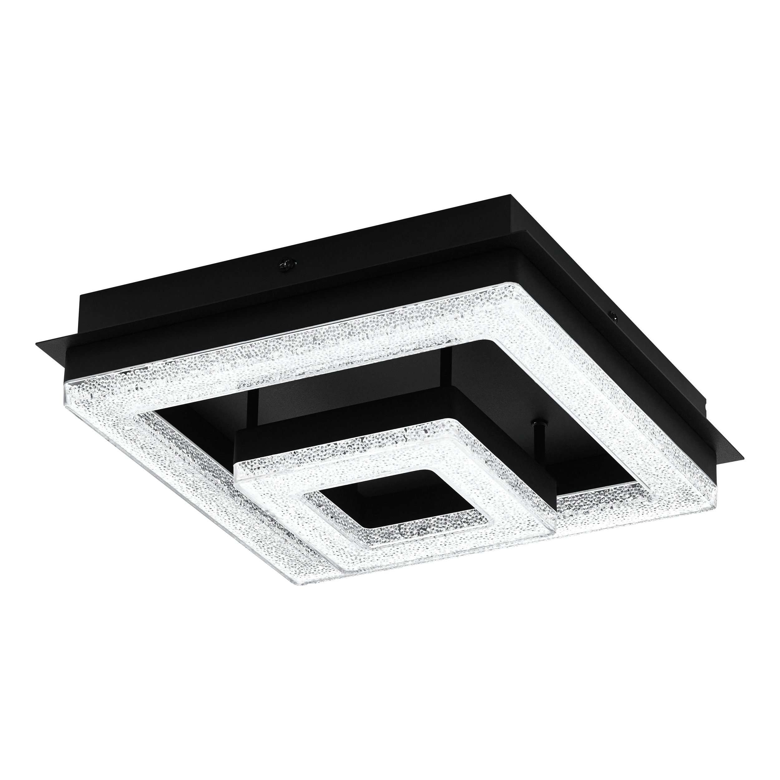 EGLO LED Deckenleuchte Fradelo 1, Leuchtmittel inklusive, Wand-/Deckenleuchte - L26 x B26 x H8,5cm - schwarz - 4X2W;1X3,5W inkl.