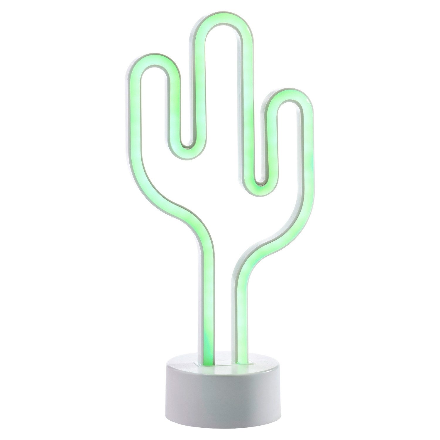 casa NOVA LED Tischleuchte KAKTUS, H 29,5 cm, Grün, Silbergrau, Kunststoff, USB-Anschluss, LED fest integriert, Batteriebetrieben, inkl. USB-Kabel