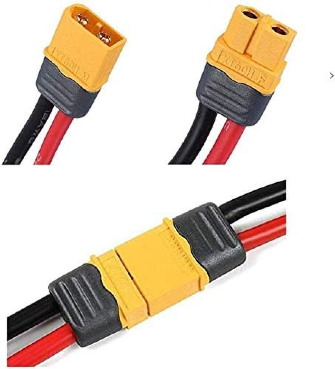 FELIXLEO Flachsteckhülsen 10 Paar XT60H Steckverbinder Set mit Abdeckung für Lipo Batterie RC, 1-tlg.