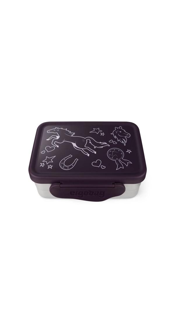 ergobag Lunchbox Edelstahl Brotdose, Edelstahl, (Edelstahl Brotdose, 3-tlg., 1x Brotdose, 1x Trennfach), spülmaschinengeeignet