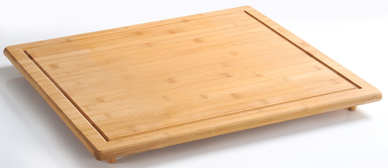 Schneidebrett Schneideplatte Abdeckplatte Servierbrett 56 x 50 x 4 cm aus Bambus