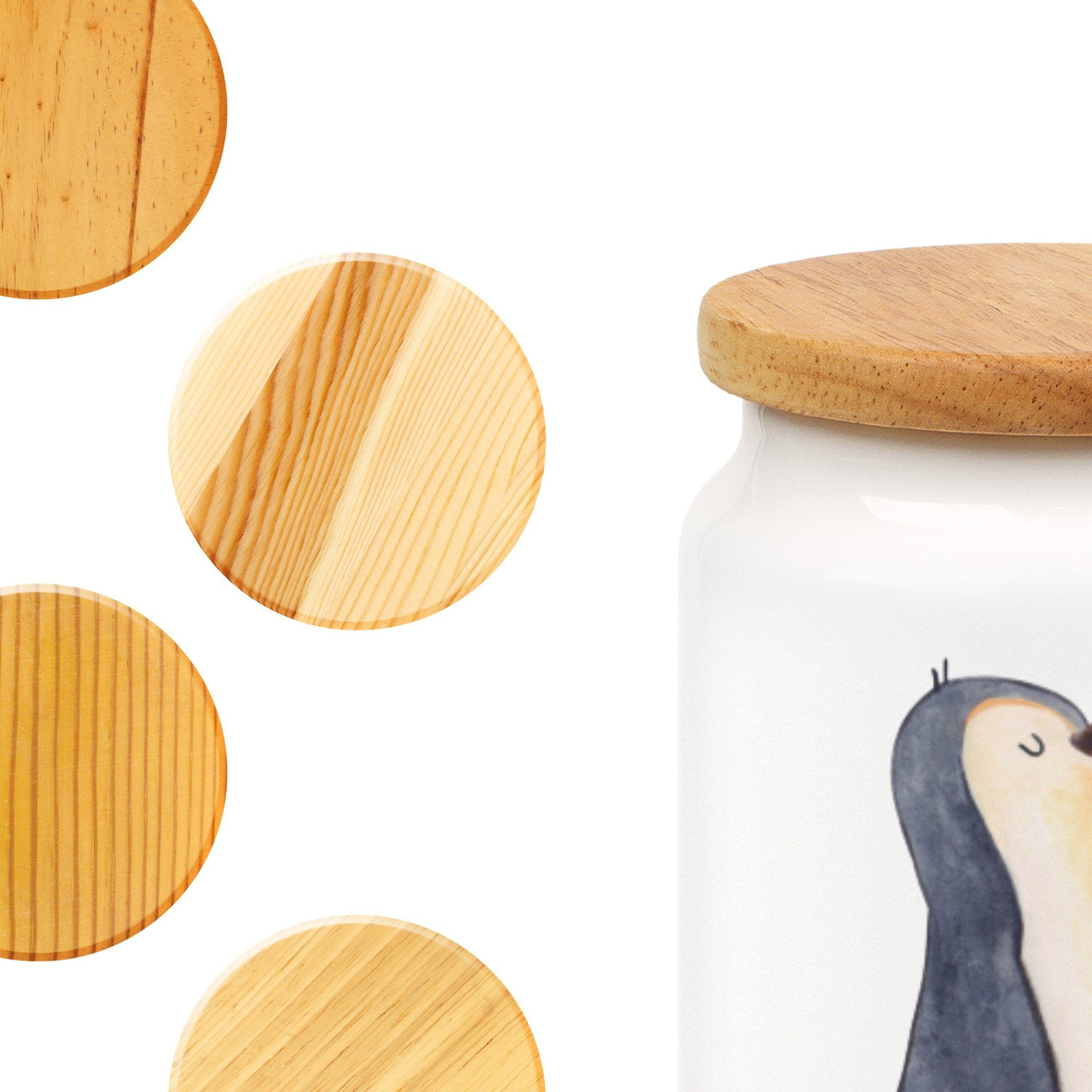 Keramik, (1-tlg) - Dose, Bruder, & Weiß Geschenk, marschierend Vorratsdose Pinguin Mr. - spazieren, Lang, Mrs. Panda