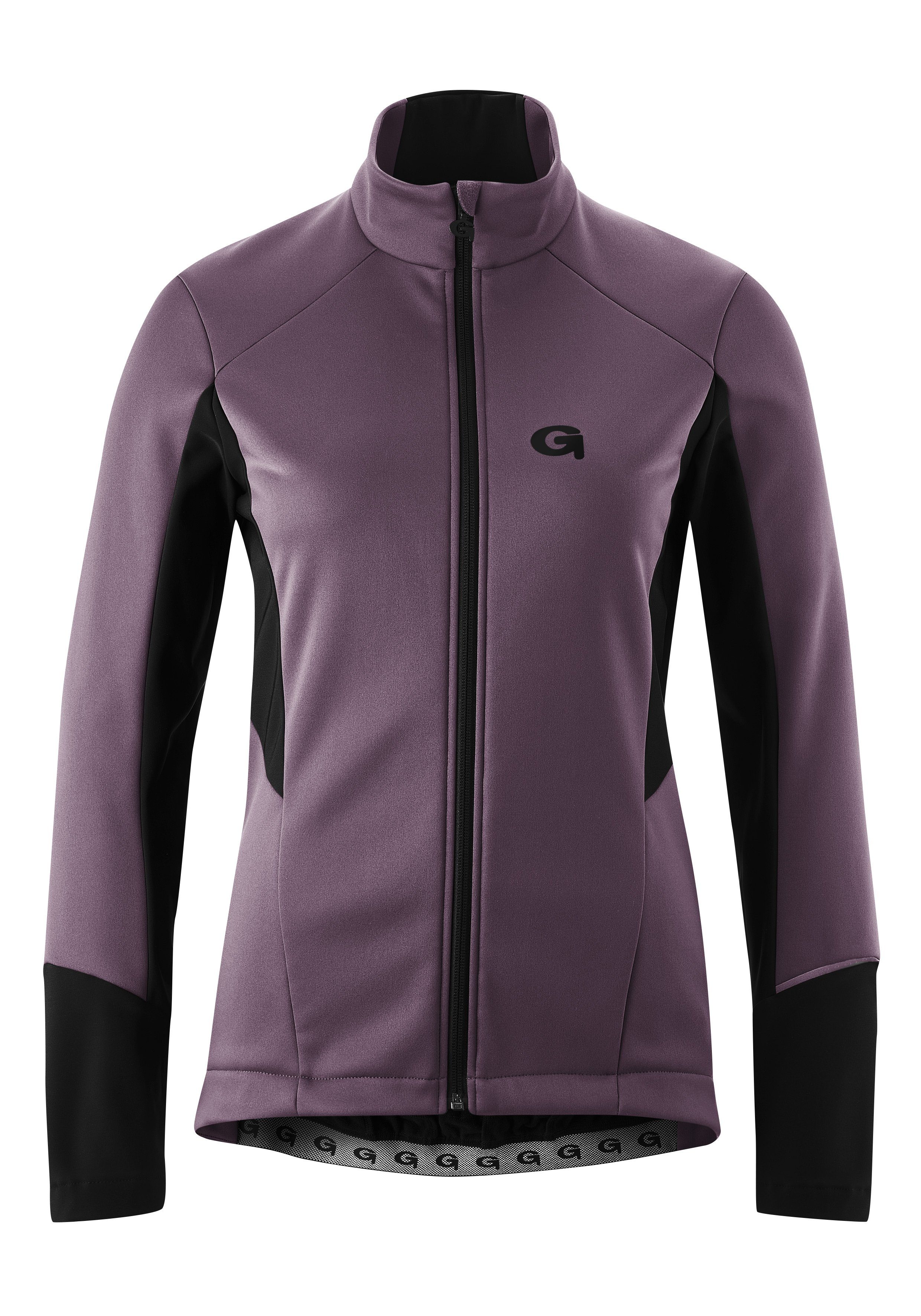 Damen Softshell-Jacke, Gonso FURIANI Windjacke Fahrradjacke wasserabweisend und atmungsaktiv aubergine