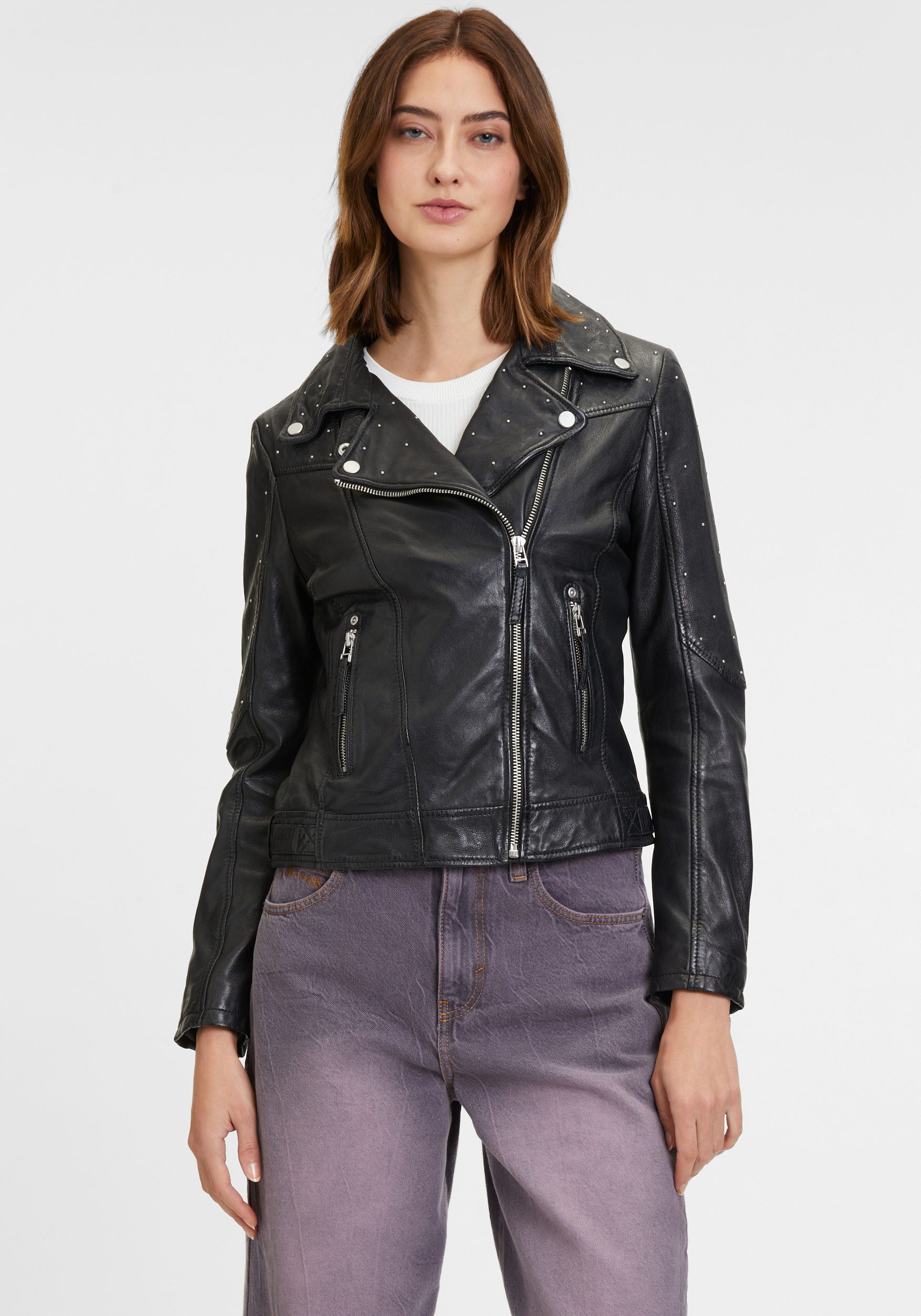 Mauritius Lederjacke GWNoelia mit asymetrischem Reißverschluss, günstig online kaufen