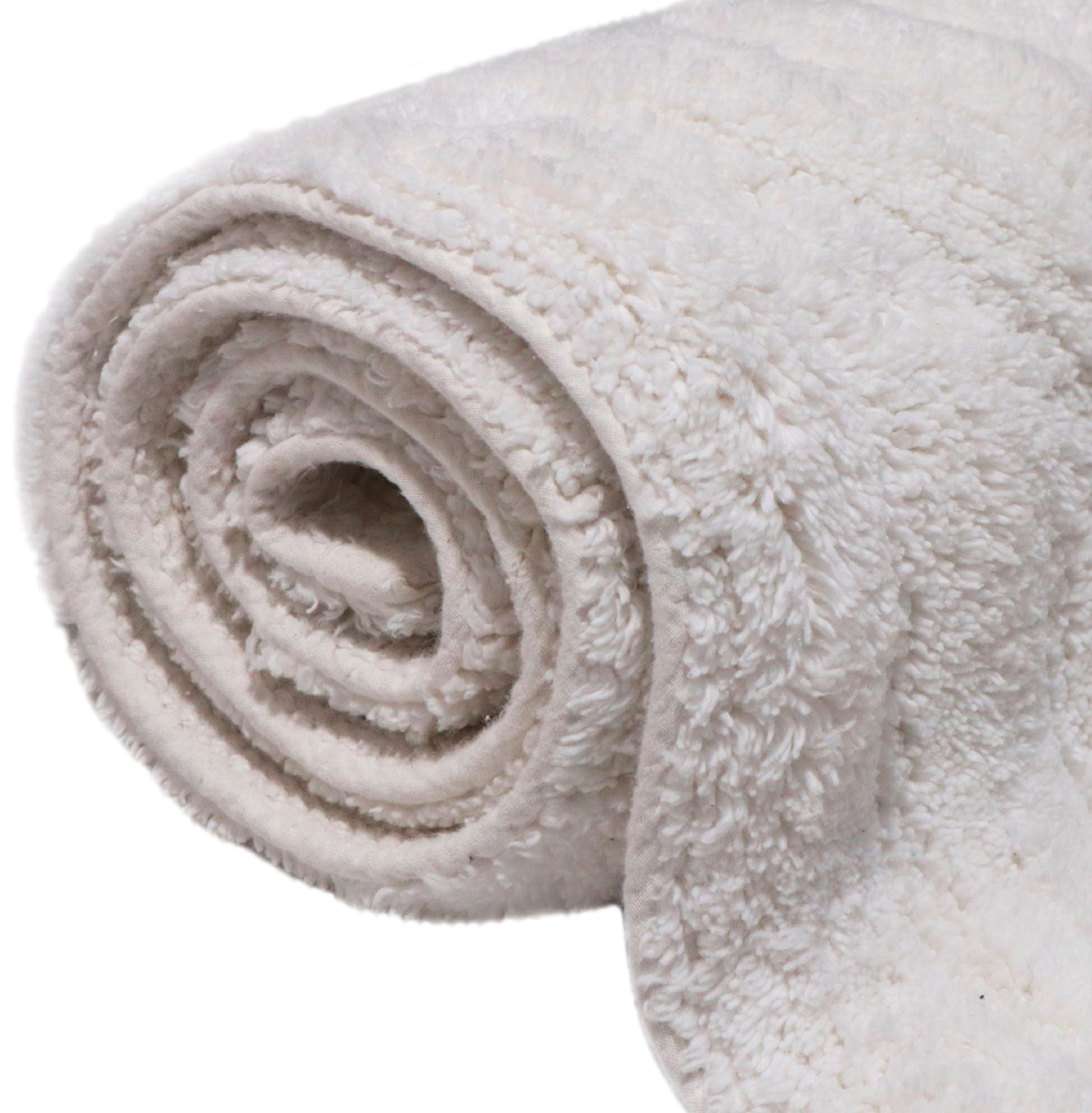 my home Badematte Juna, Badvorleger, Badezimmer Teppich, Zen, Scandi, Boho, Höhe 15 mm, rutschhemmend beschichtet, fußbodenheizungsgeeignet, Baumwolle, rechteckig, Baumwolle, Hoch-Tief-Effekt, weich