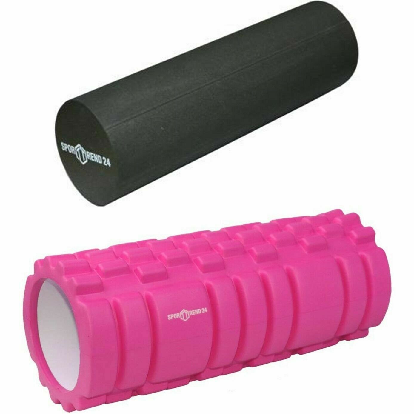 Massagerolle Faszienrollen Set Schwarz + Pink