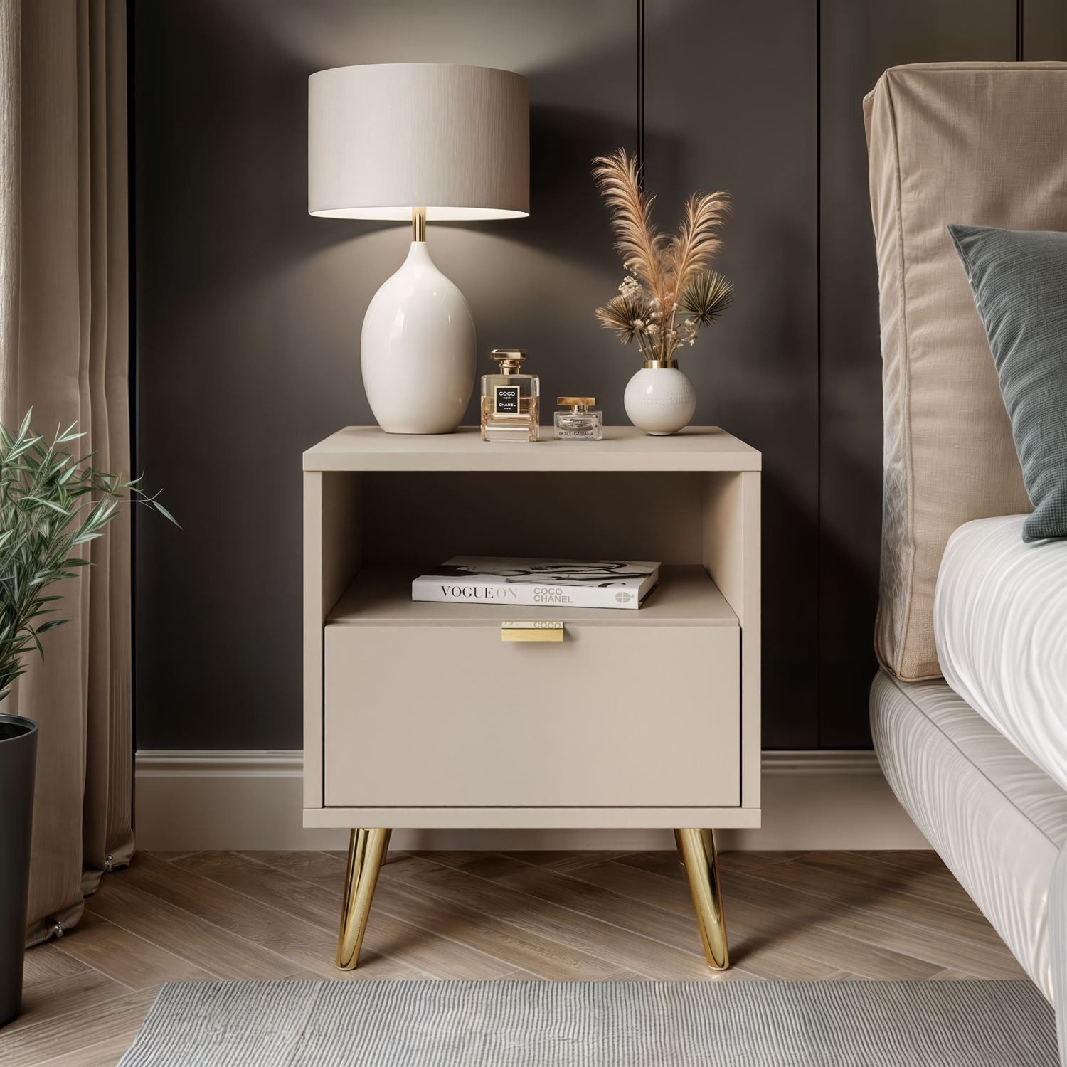 Lookway Nachttisch ALDO mit LED-Beleuchtung (1x Nachttisch), Breite: 38 cm günstig online kaufen