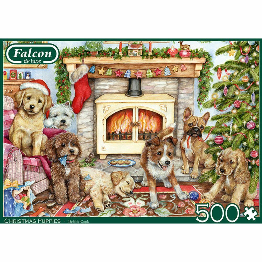 500 Puzzleteile 500 Puppies Teile, Spiele Falcon Jumbo Puzzle Christmas
