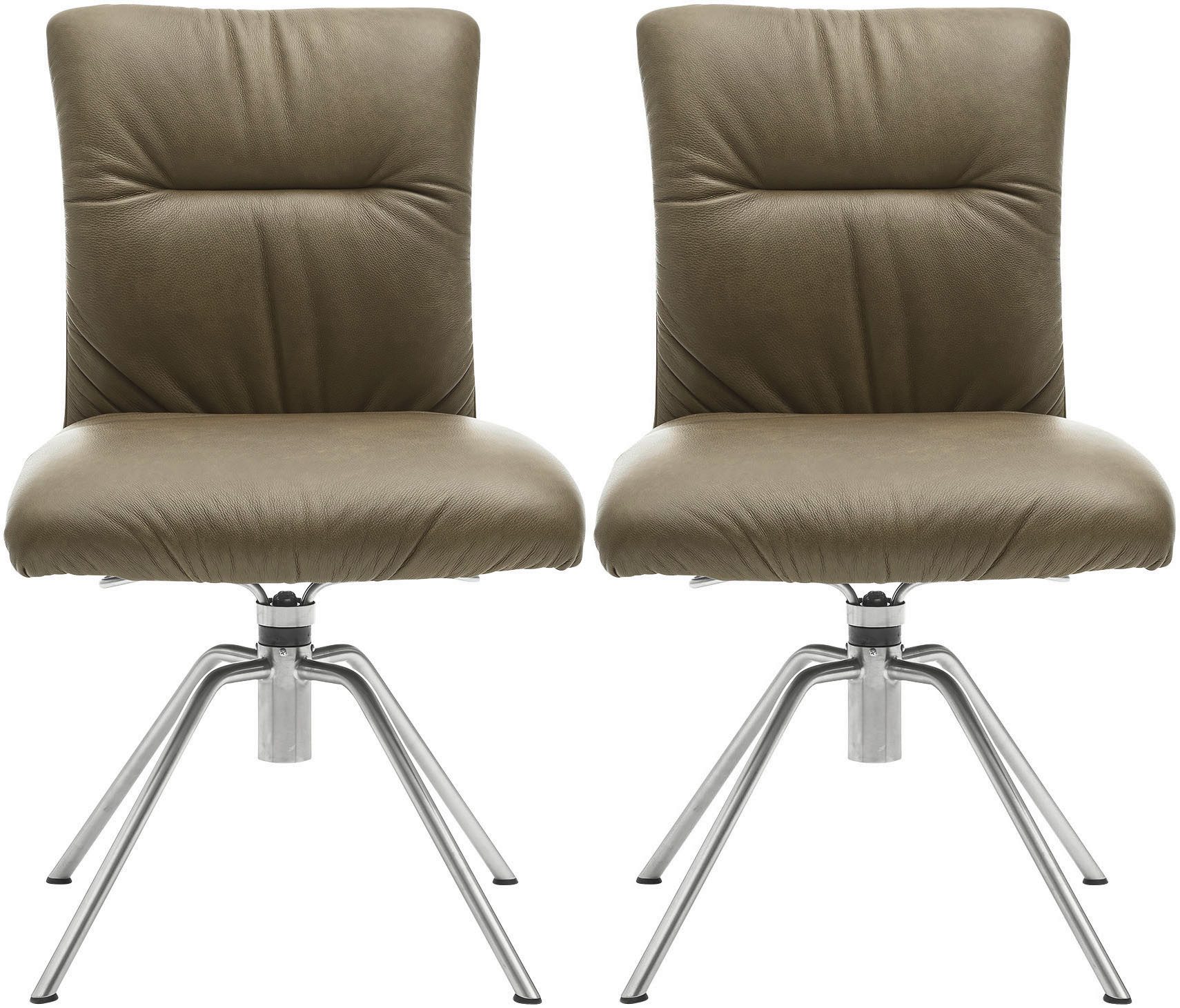 Musterring Polsterstuhl Helmond 6600 (Set, 2 St), Gestell Edelstahl, drehbar, besonders leger gepolster, ohne Armlehne