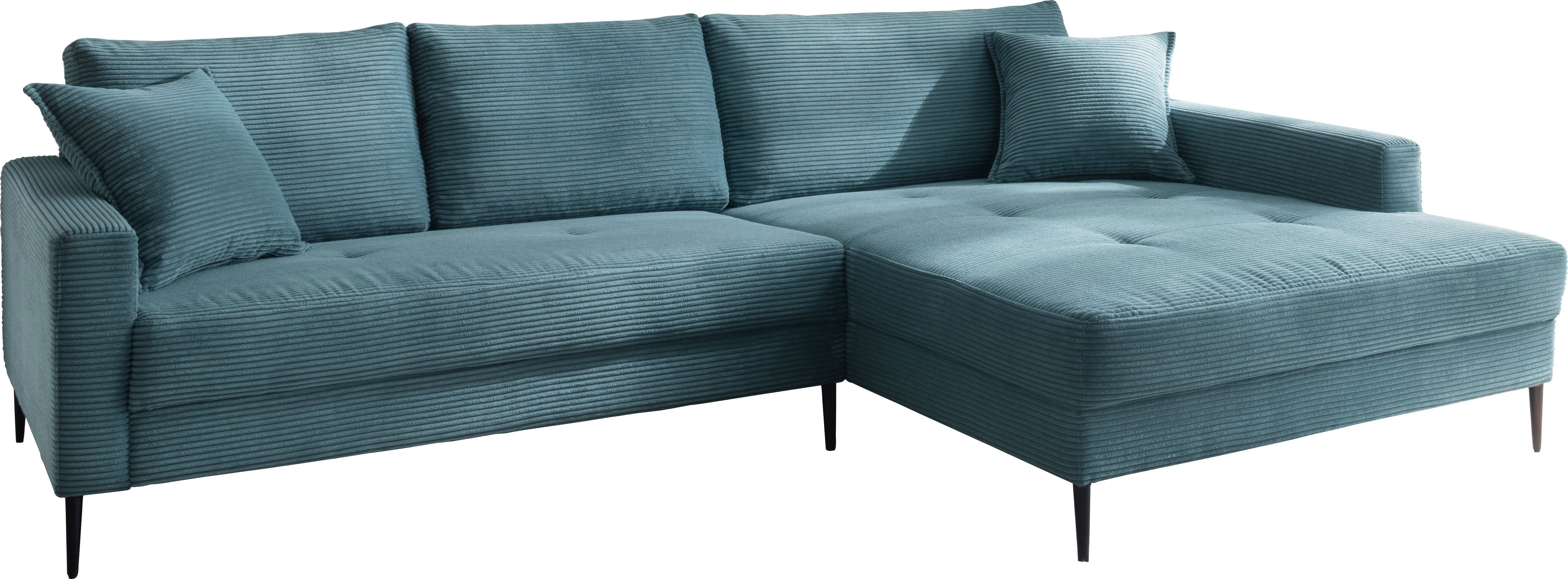 Trends by HG Ecksofa Summer L-Form, in Cord-Stoff mit Metallfuß günstig online kaufen