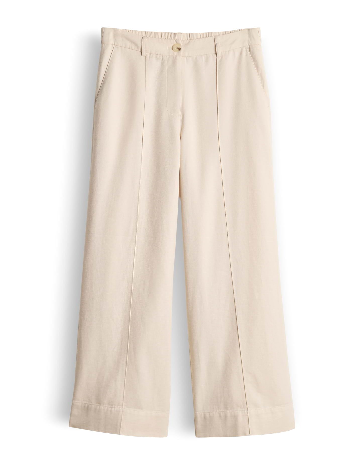OPUS Leinenhose Relaxed City Pants aus Baumwoll Leinen Mix Weiter Beinverlauf, verdeckter Zip-Fly