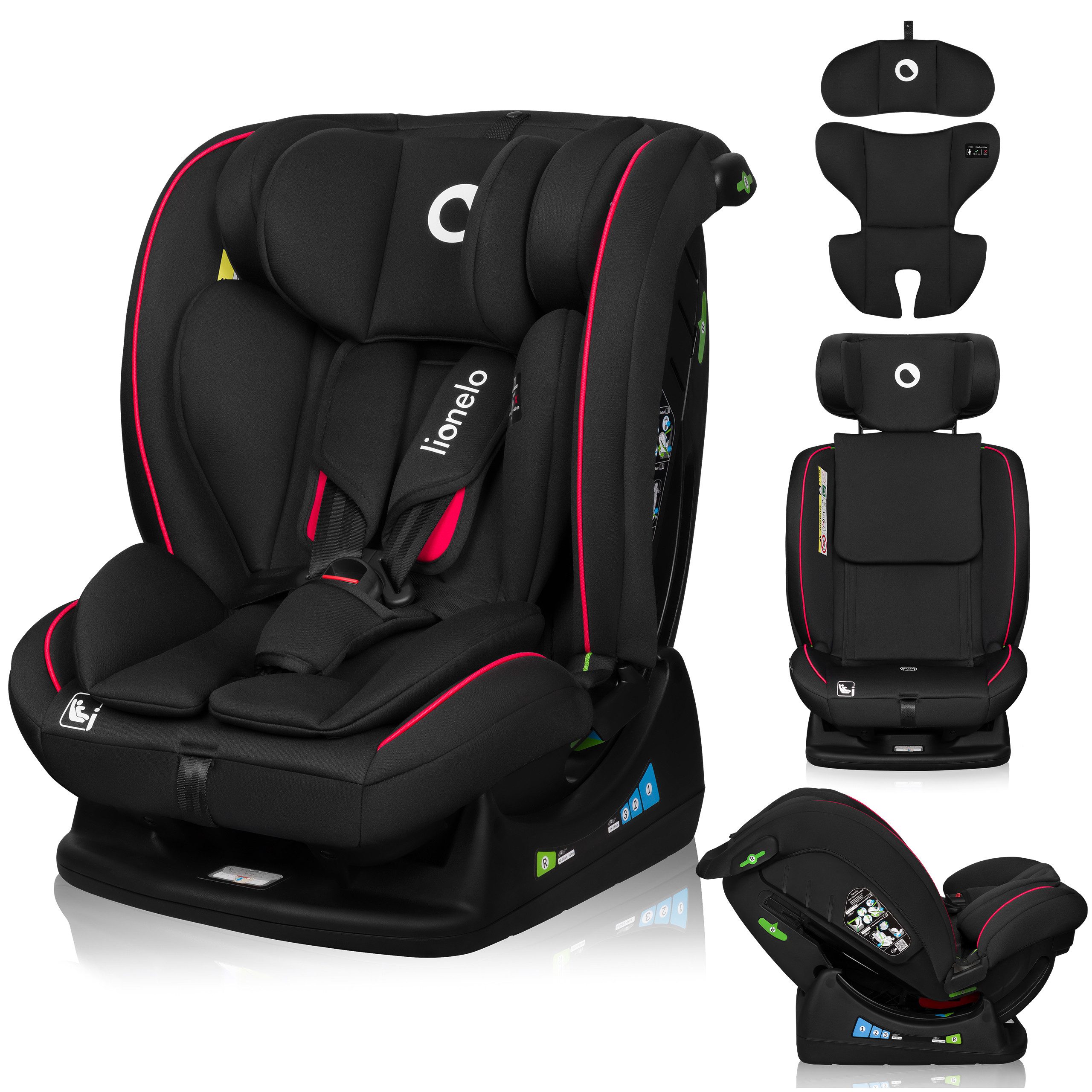 lionelo Autokindersitz ART I-SIZE, ab: ab Geburt, bis: bis 12 Jahren, ab: 40 cm, bis: 150 cm, (Kindersitz von der Geburt bis zum Alter von 12 Jahren), i-Size/40–150cm/MemoryFoam/13x Kopfstütze/3-Punkt-Gurt