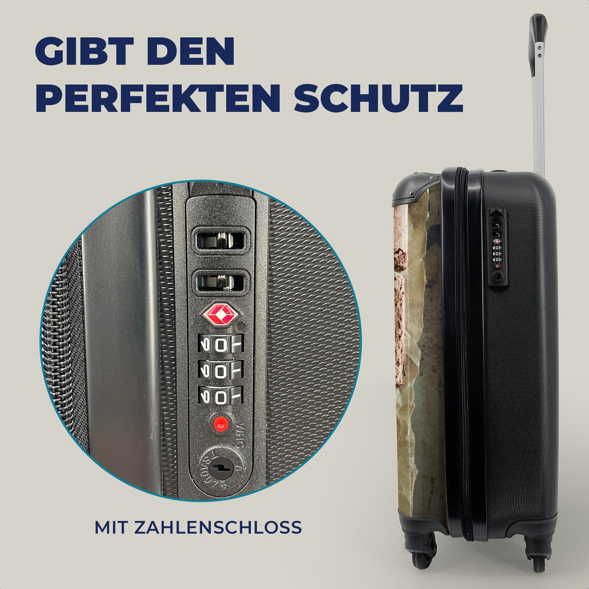 mit rollen, Ferien, Brownies, Backpapier 4 für MuchoWow mit Rollen, Handgepäckkoffer Reisetasche Trolley, Handgepäck Reisekoffer