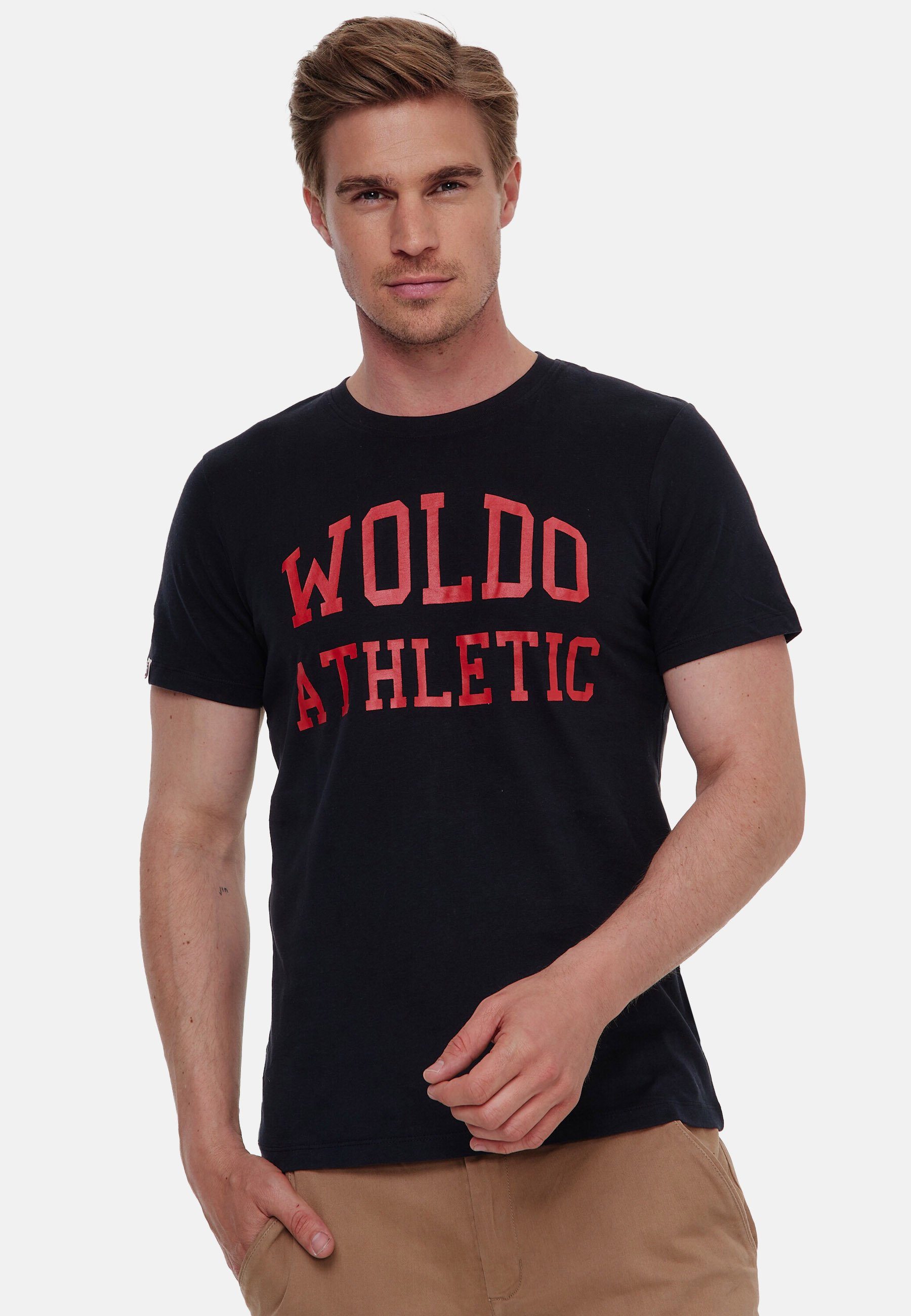 schwarz-rot T-Shirt T-Shirt Big Logo Athletic Woldo