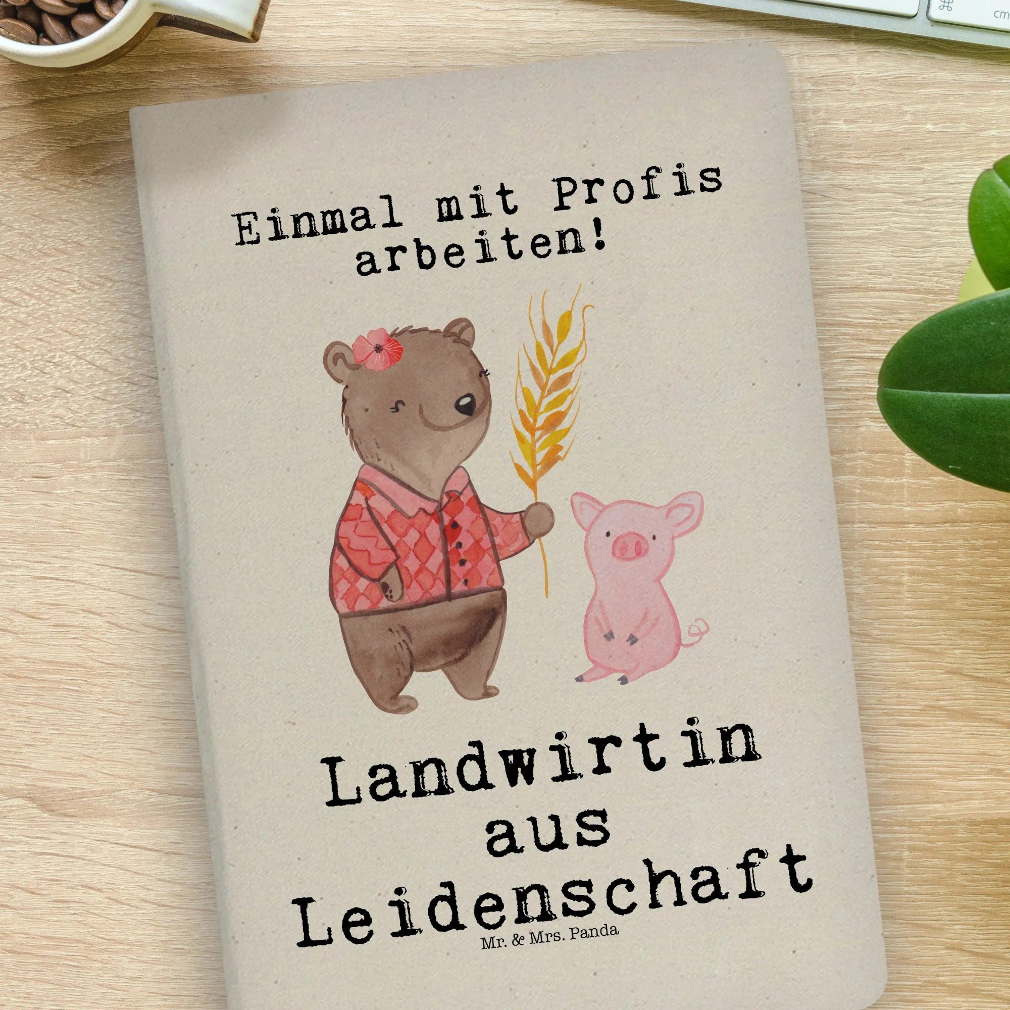 Thumbnail - Mr. & Mrs. Panda Notizbuch Landwirtin Leidenschaft - Transparent - Geschenk, DIN A4 Bullet Journ Mr. & Mrs. Panda, Premi...