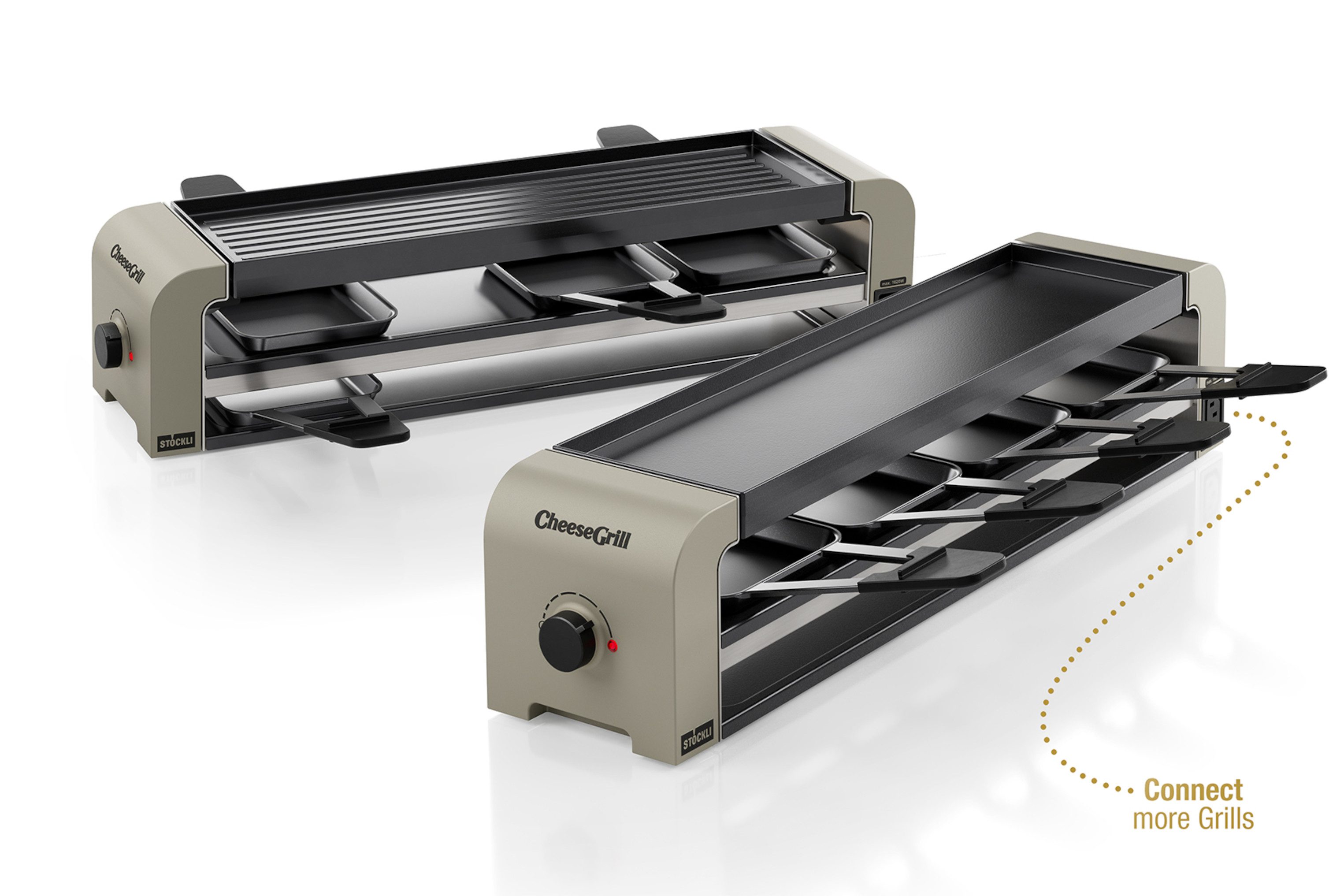 Stöckli Raclette Stöckli Raclette CheeseGrill 4 Connect Set Ivory Gold