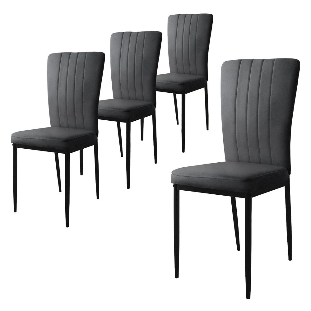 ML-DESIGN Stuhl Esszimmerstuhl mit Rückenlehne Samtbezug & Metallbeinen Küchenstühl (4 St), Polsterstuhl ergonomisch Esstisch-Stuhl Wohnzimmerstuhl