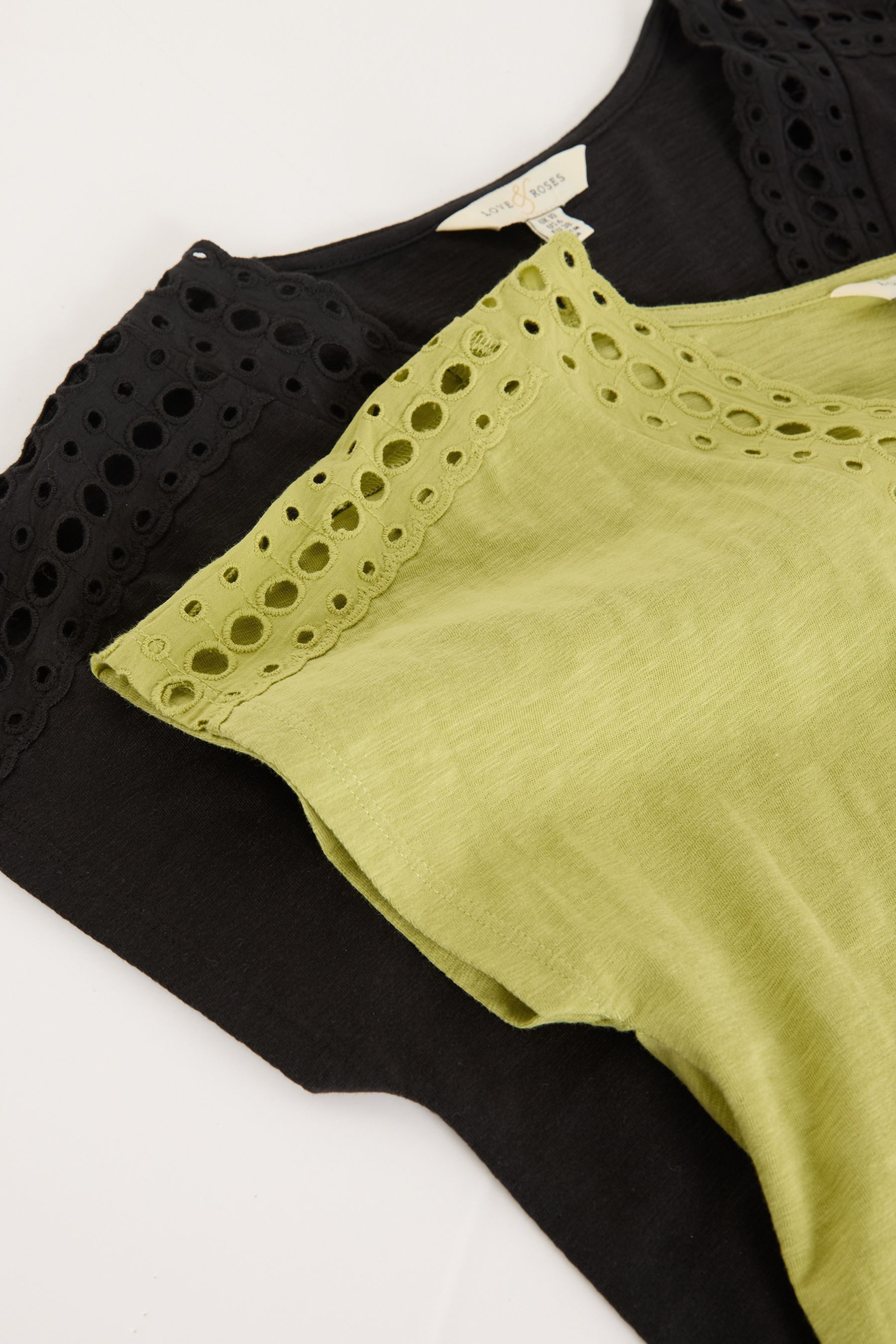 Love & Roses V-Shirt Love & Roses T-Shirt aus Jersey mit V-Ausschnitt (2-tlg)