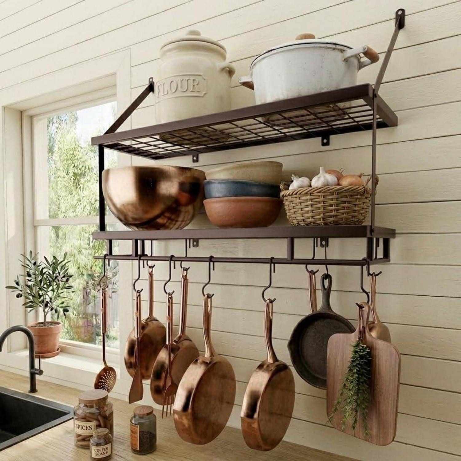 LuxusKollektion Küchenregal Küchenregal Ölbronze 75cm, 1-tlg.