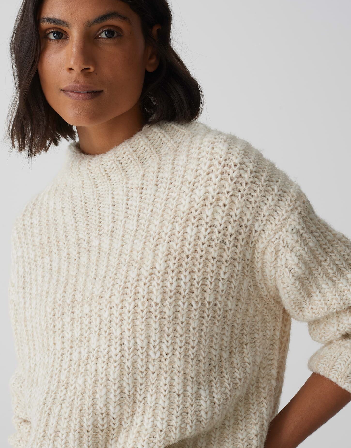 OPUS Strickpullover Strickpullover PERKE Loose in Mélange Optik