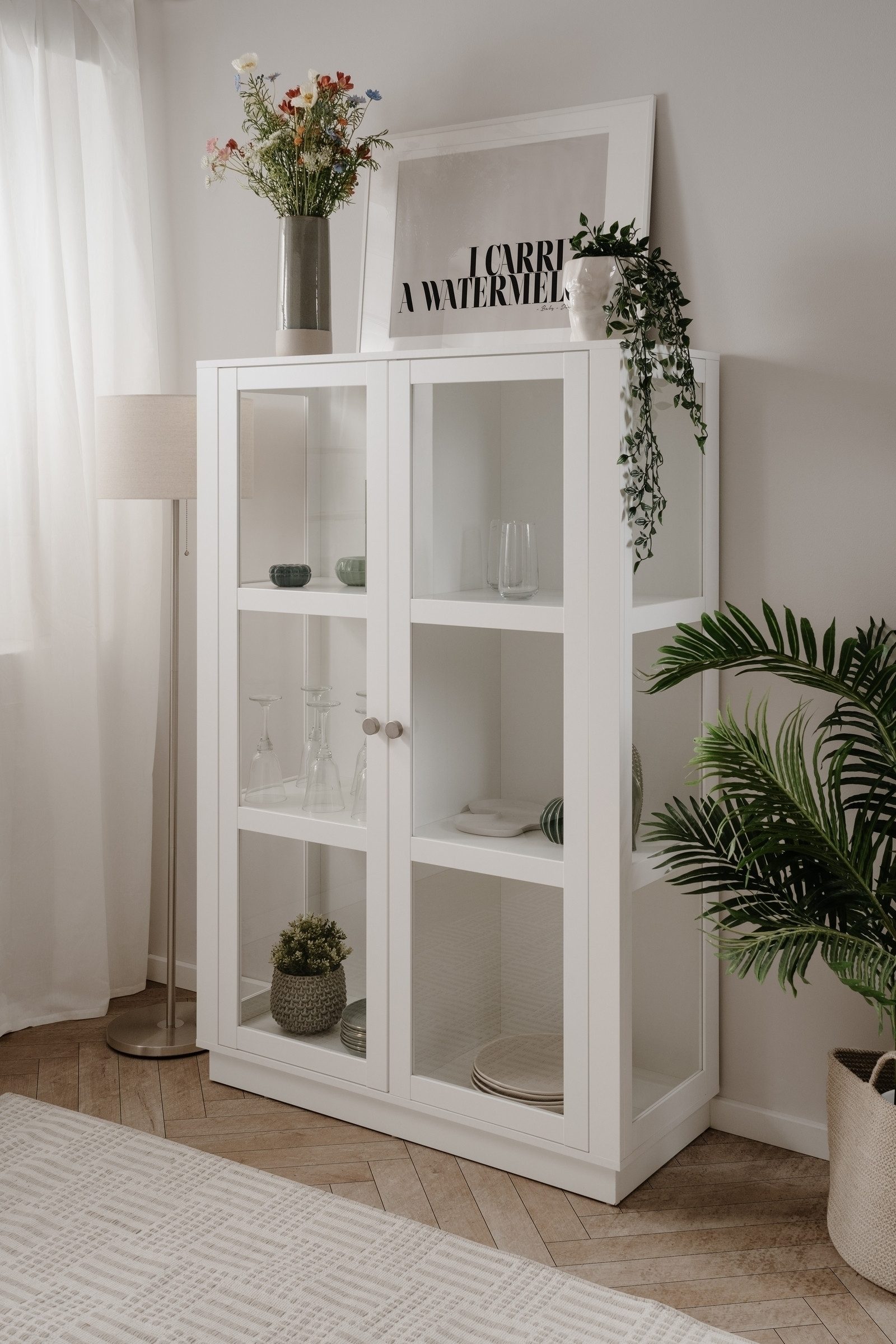 freiraum Highboard Arles, in weiß - 100x150x40cm (BxHxT)