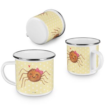 Mr. & Mrs. Panda Becher Spinne Agathe Freude - Gelb Pastell - Geschenk, Beliebte Spinne, Vira, Emaille, Liebevolles Design