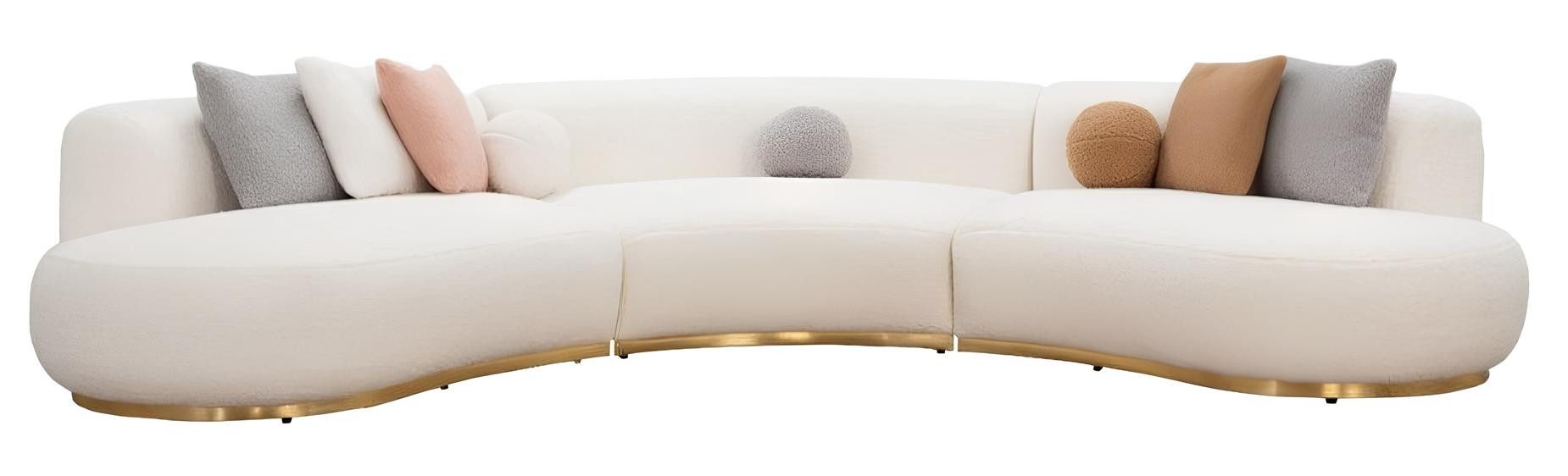 Xlmoebel Ecksofa Grosse Eckcouch Ovale Wohnlandschaft Stoffsofa Möbel, 1 Teile, Hergestellt in Europa