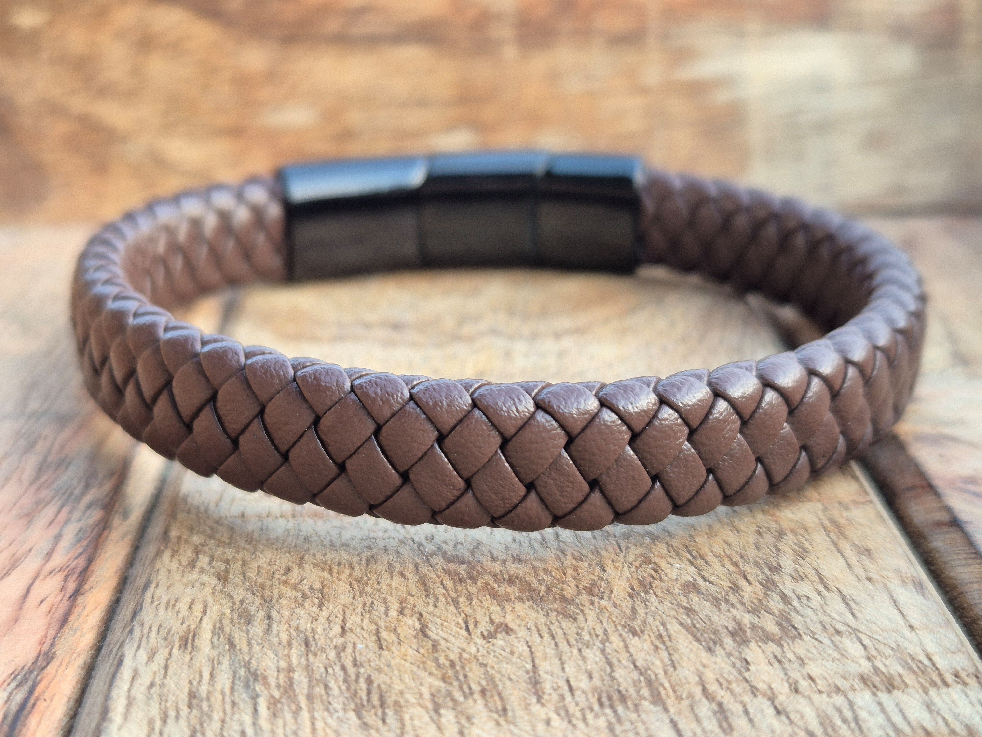 Lederarmband Leder elegantes Armband Echtleder – geflochten mit Magnetverschluss