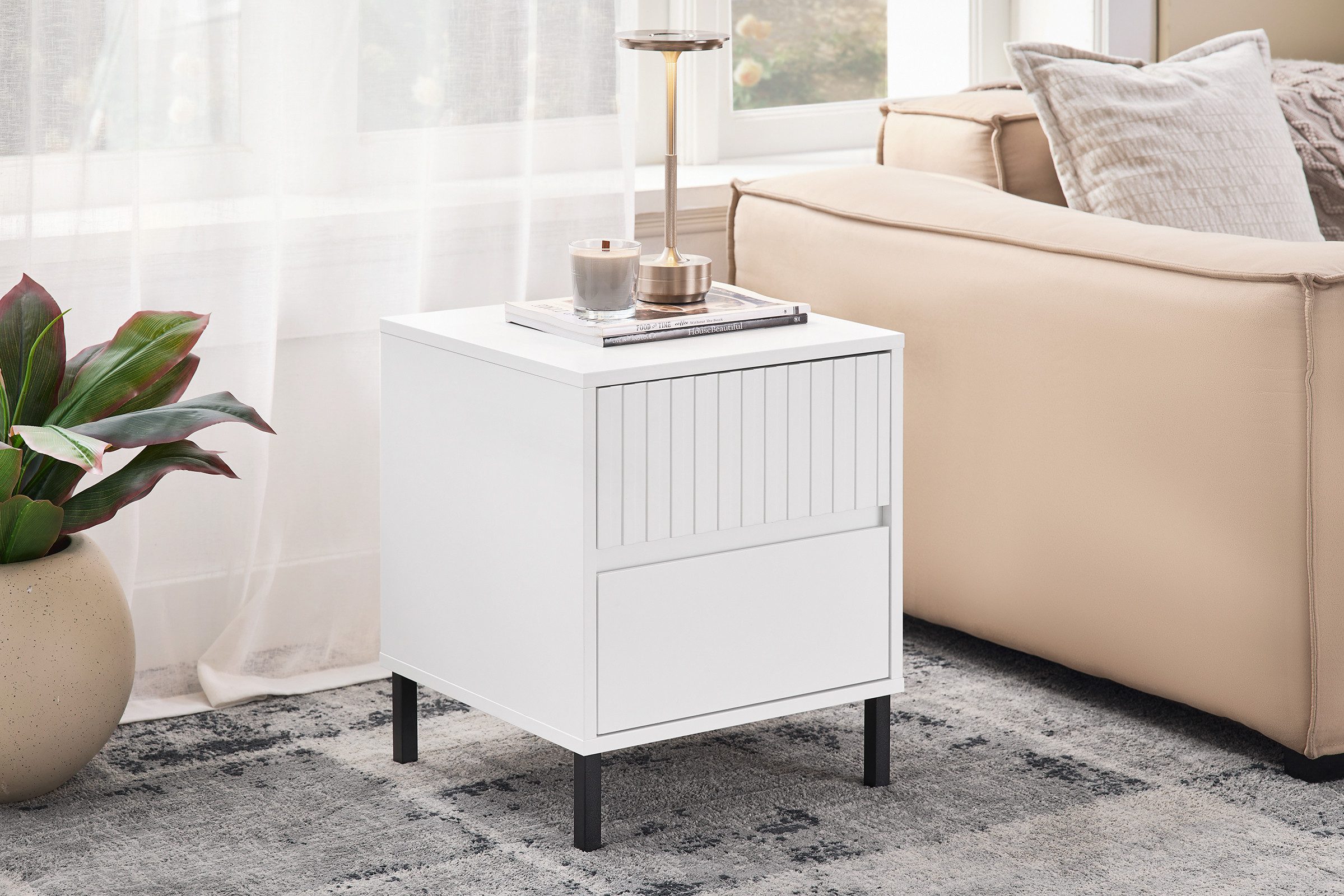 SoBuy Nachttisch FBT157, Beistelltisch mit 2 Schubladen Nachtschrank Sofati günstig online kaufen