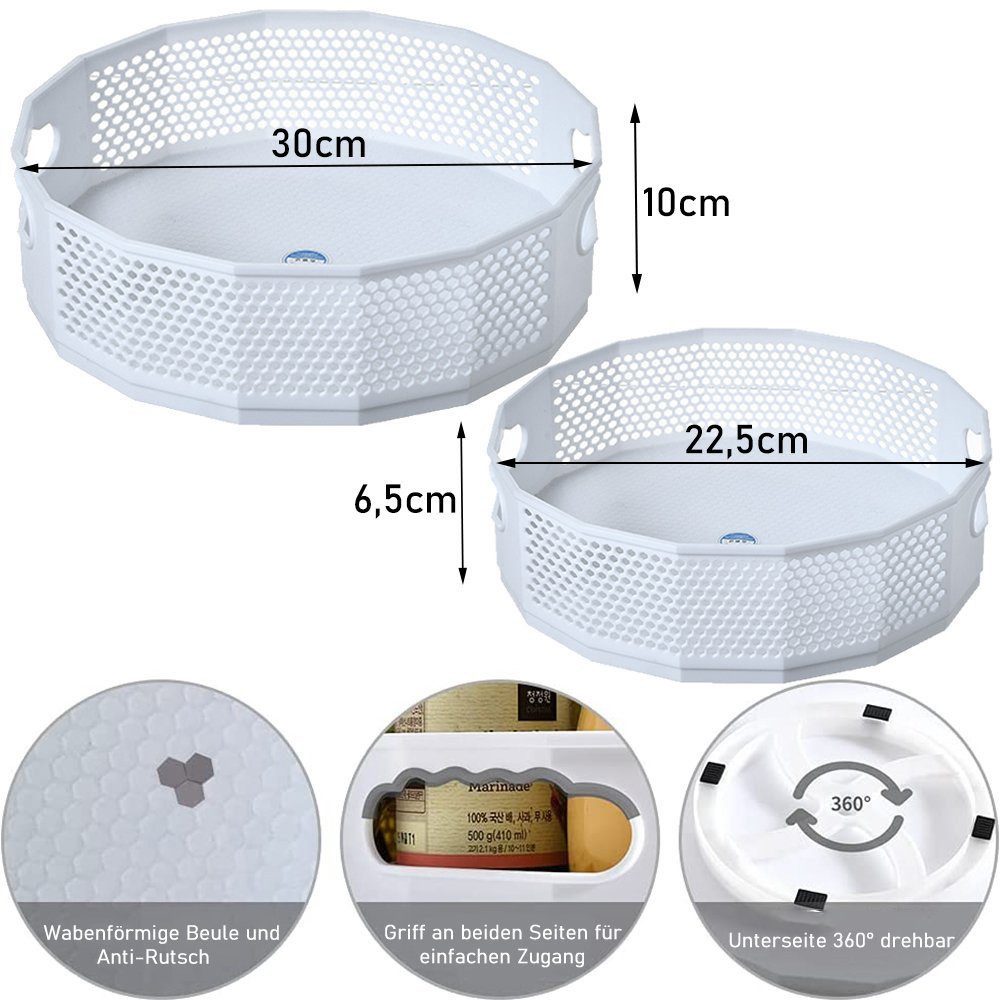 TUWENA Gewürzregal Drehteller Organizer, 2 Stück Lazy Susan Drehbares Gewür günstig online kaufen